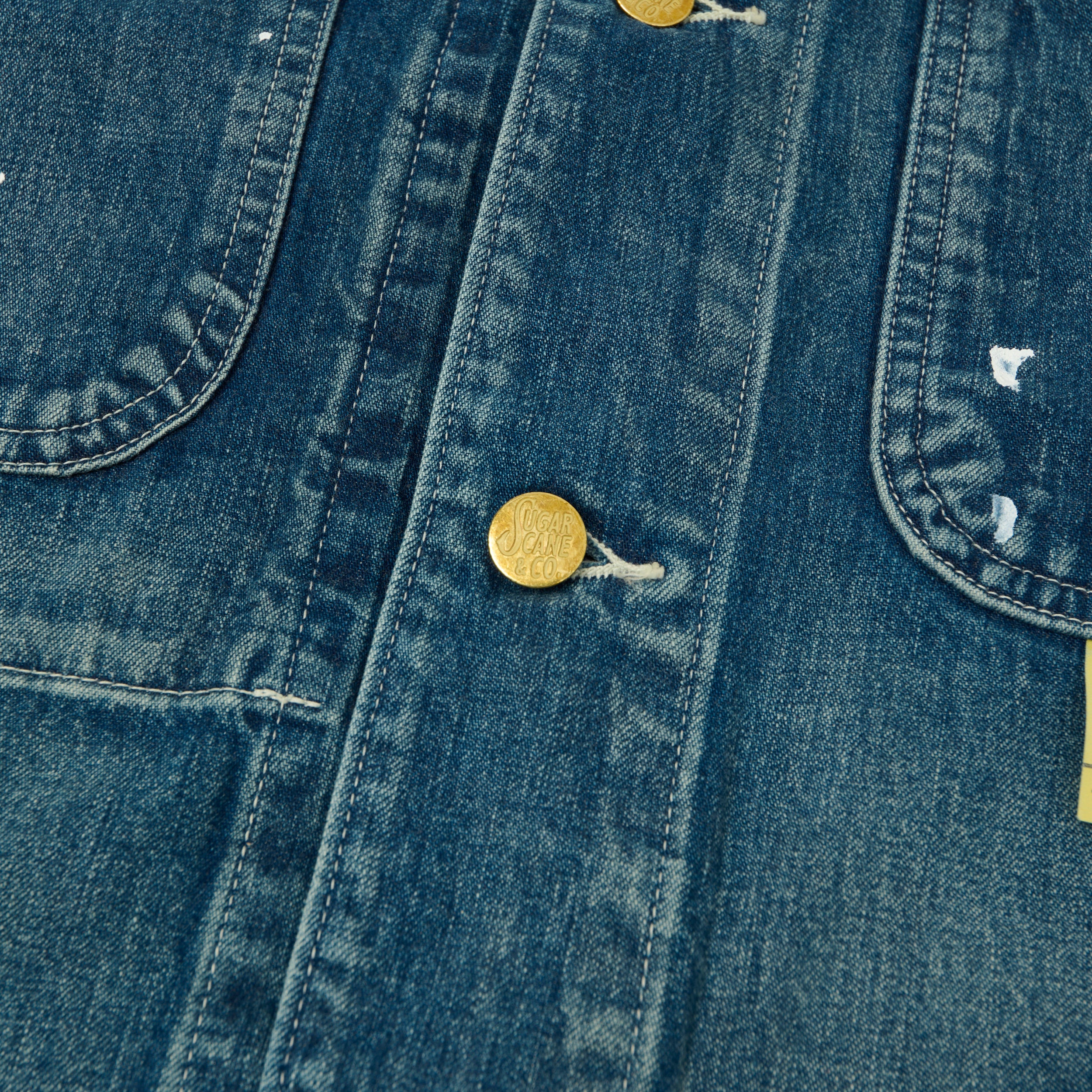Sugar Cane 11oz Denim Work Coat - Splatter Wash
