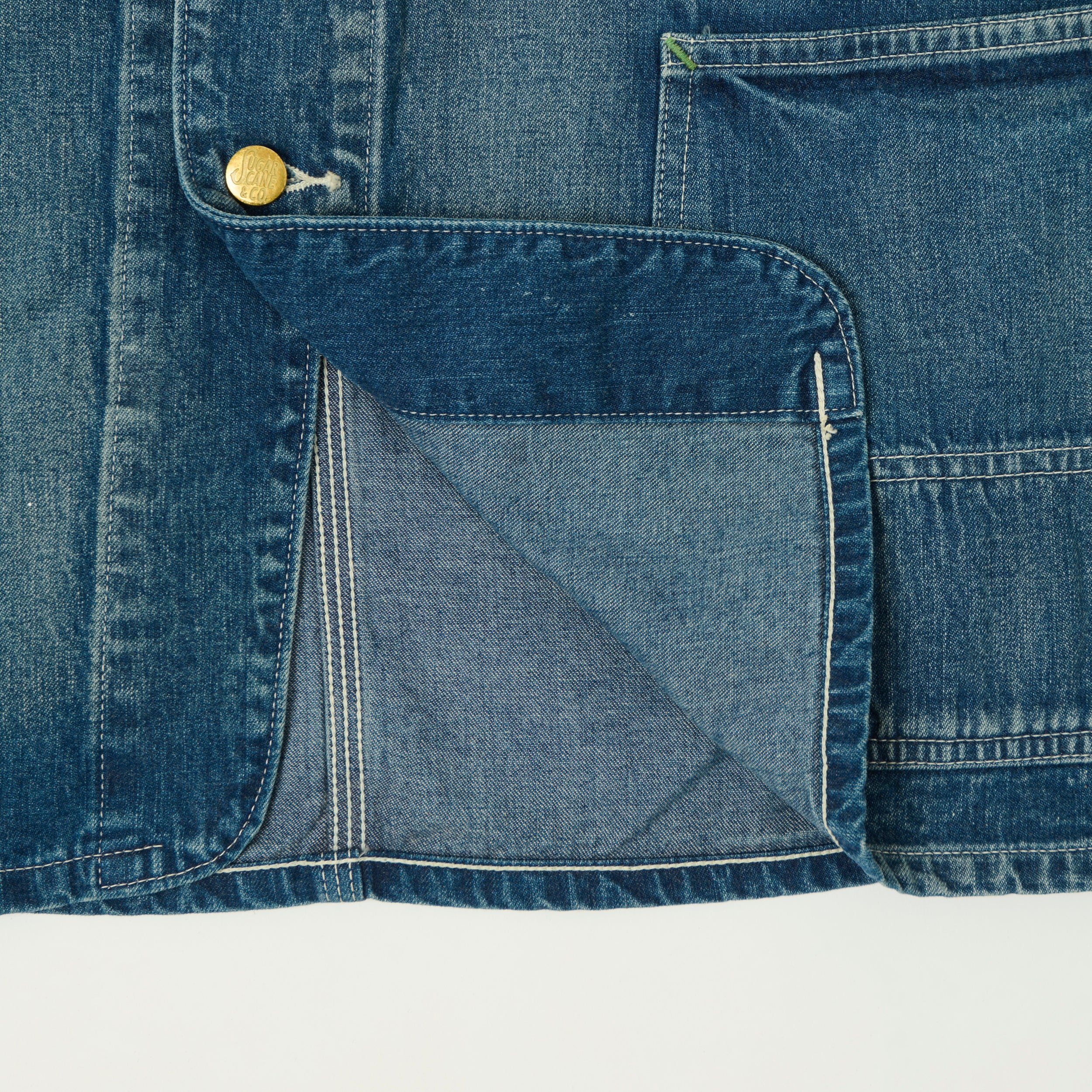 Sugar Cane 11oz Denim Work Coat - Splatter Wash