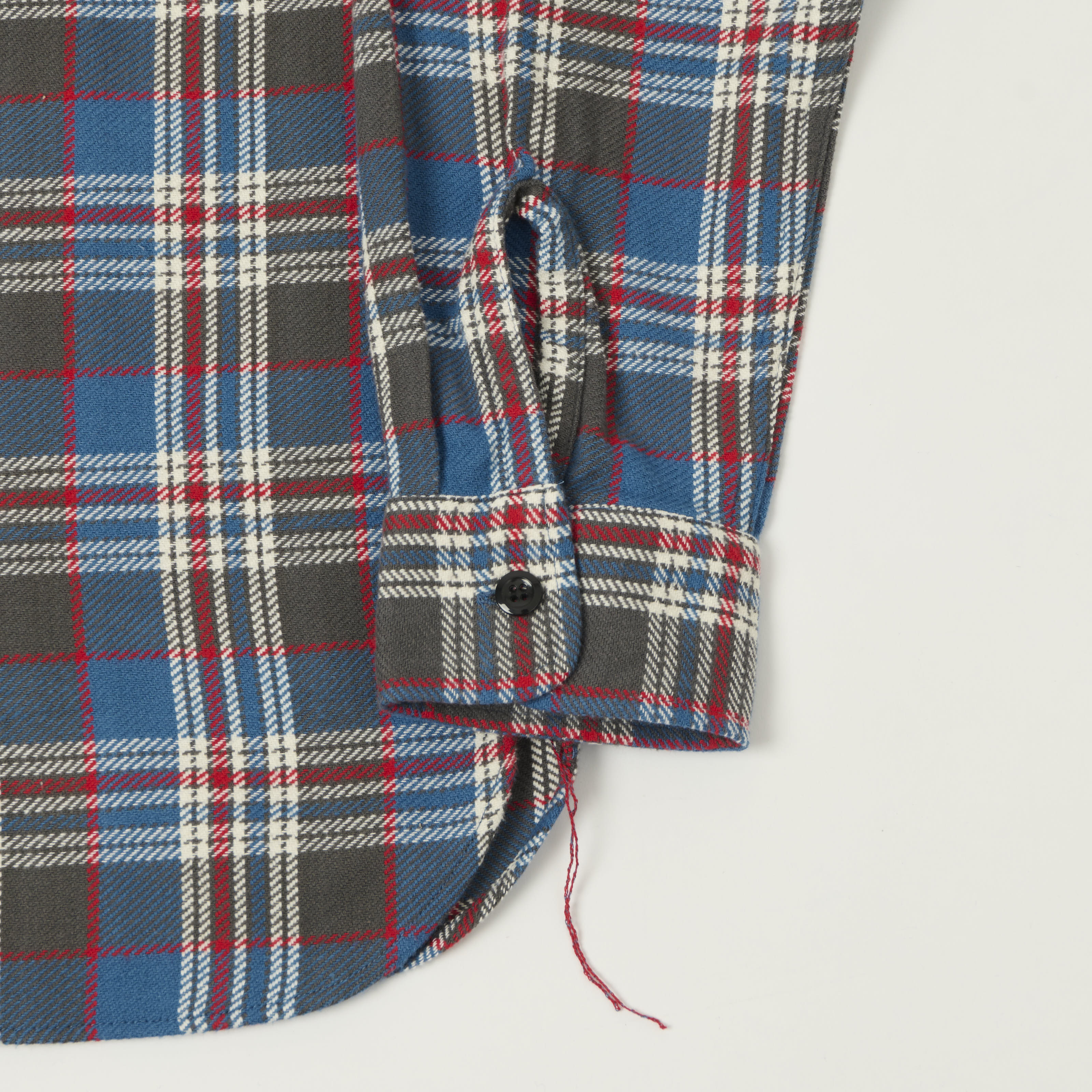 Sugar Cane Twill Check Work Shirt - Blue
