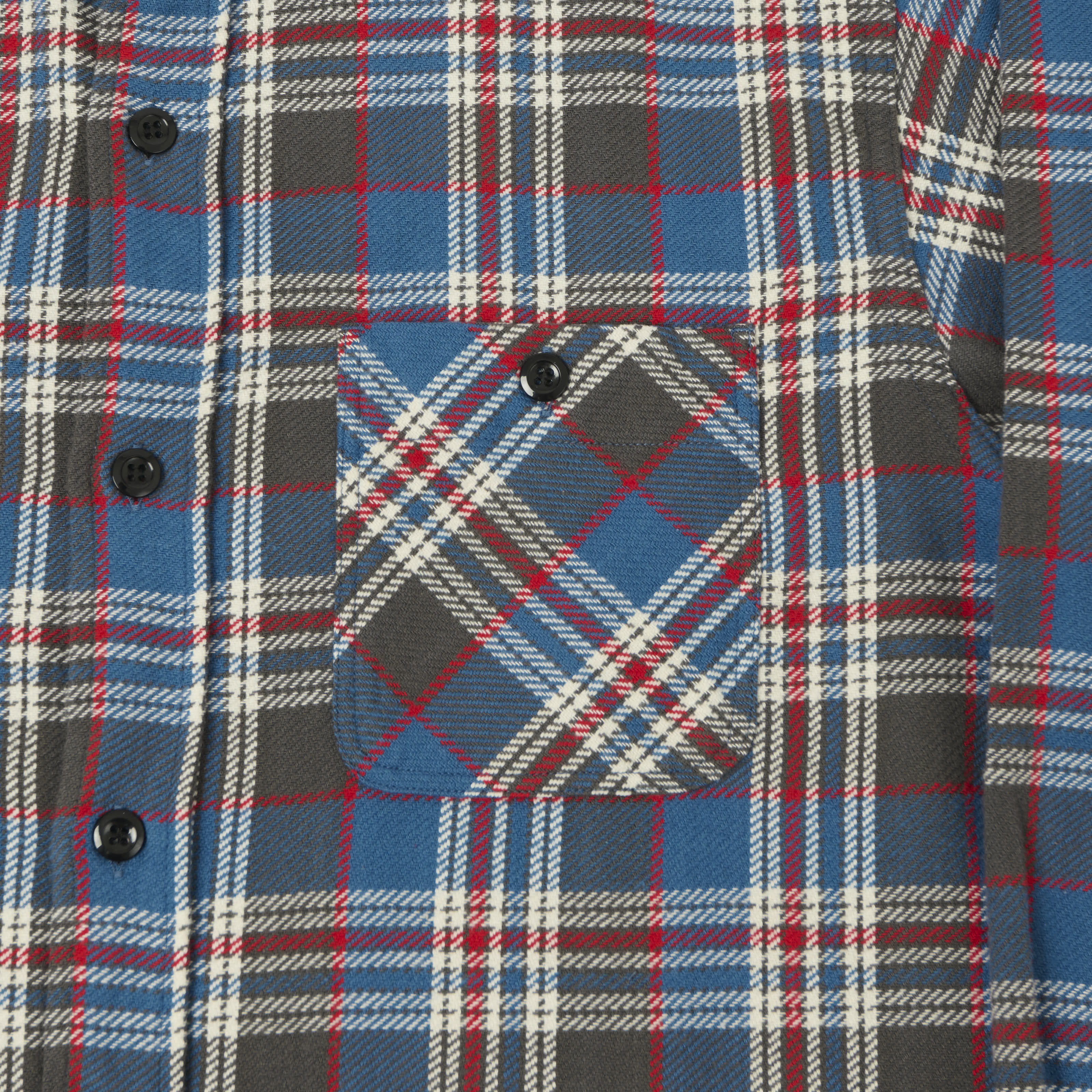 Sugar Cane Twill Check Work Shirt - Blue