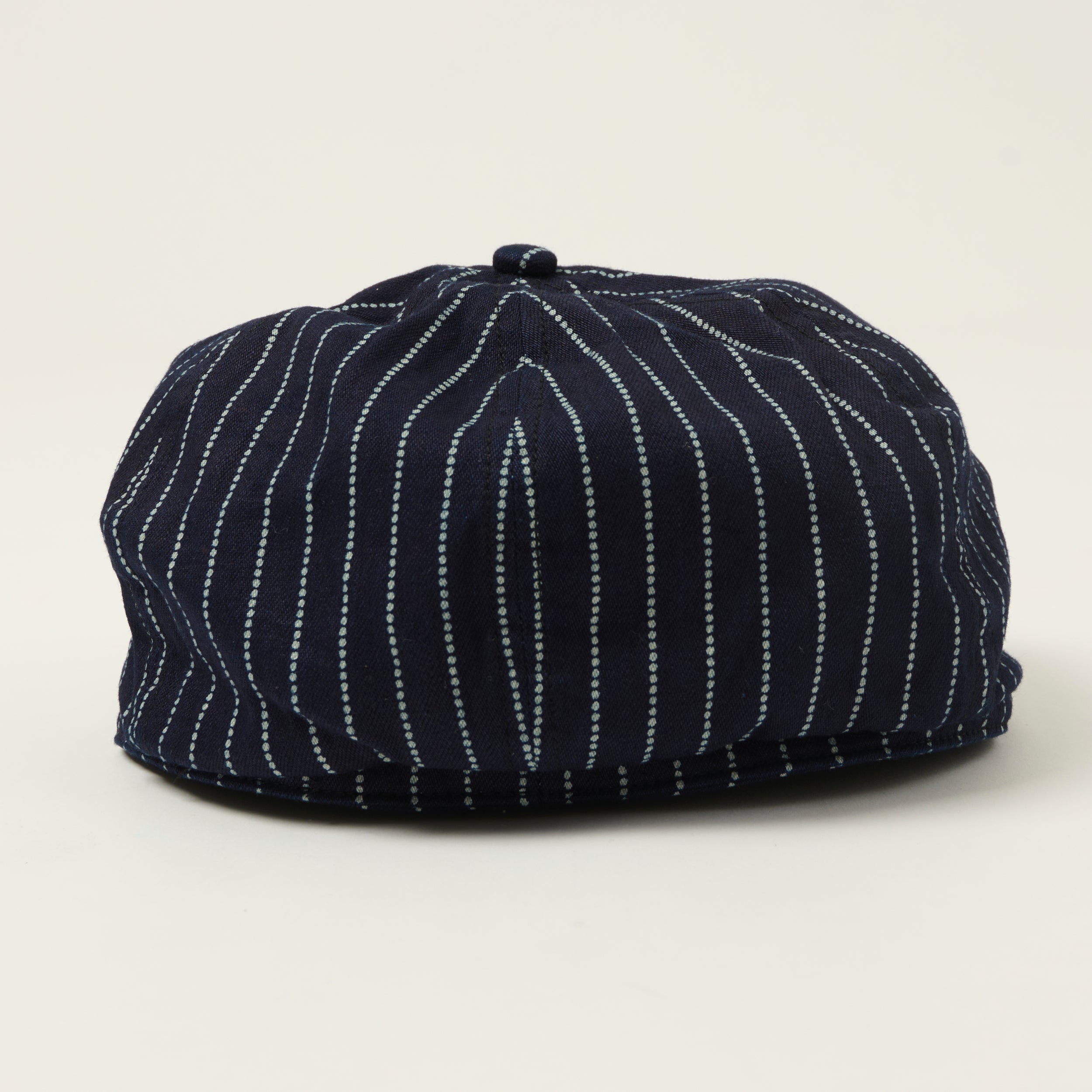 Sugar Cane Wabash Stripe Applejack Cap - Indigo