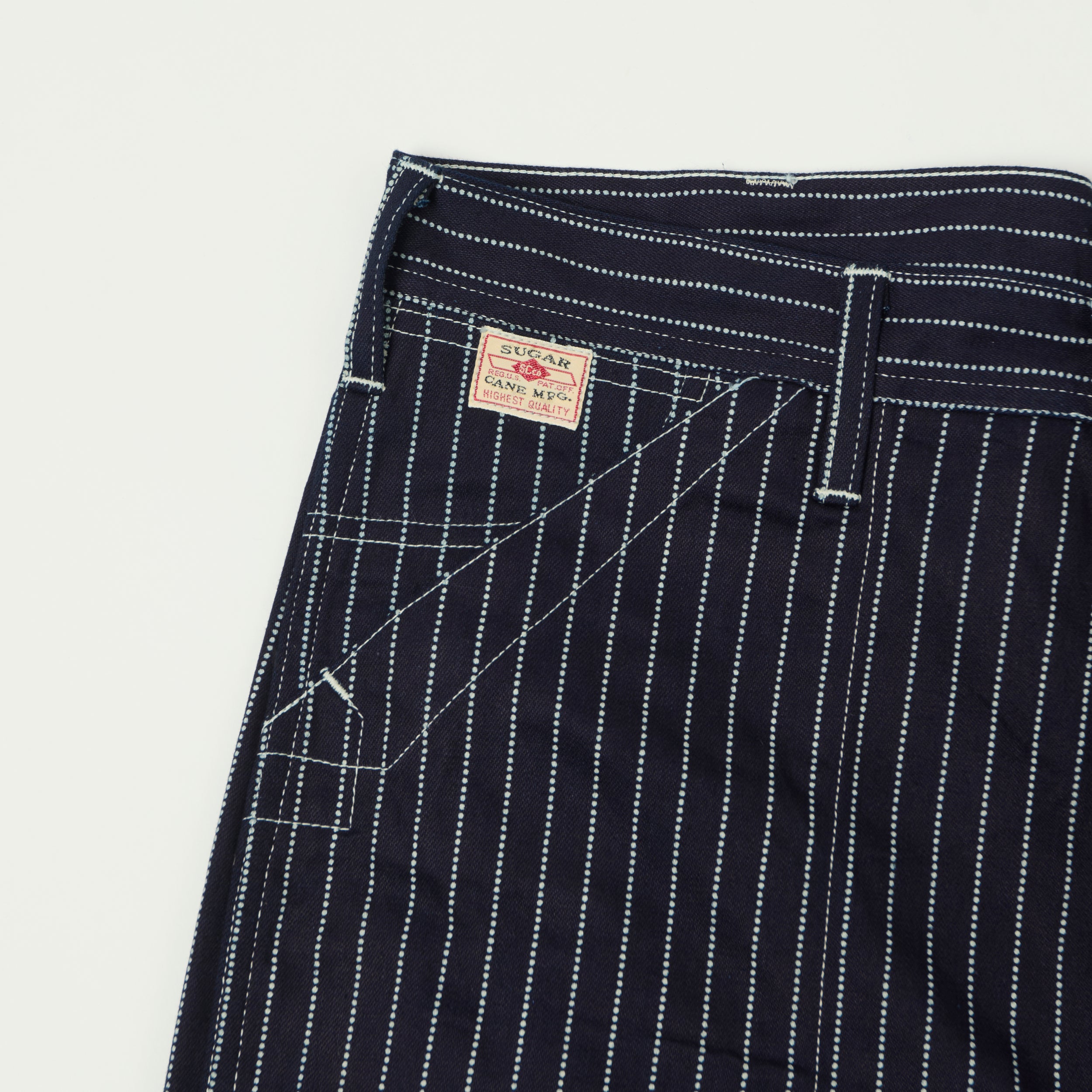 Sugar Cane 9oz Wabash Stripe Engineer Pants - Indigo