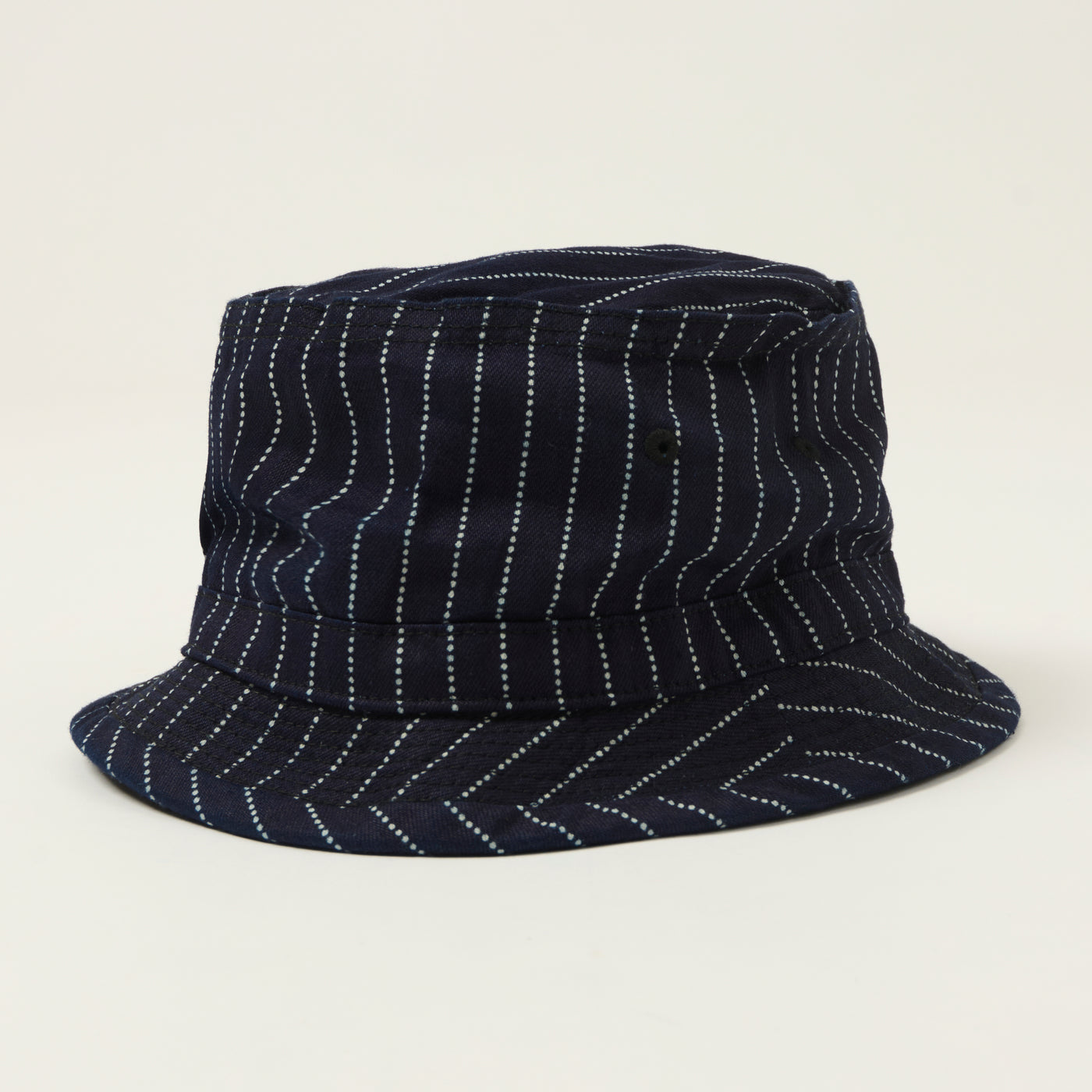 Sugar Cane Wabash Stripe Porkpie Hat - Indigo