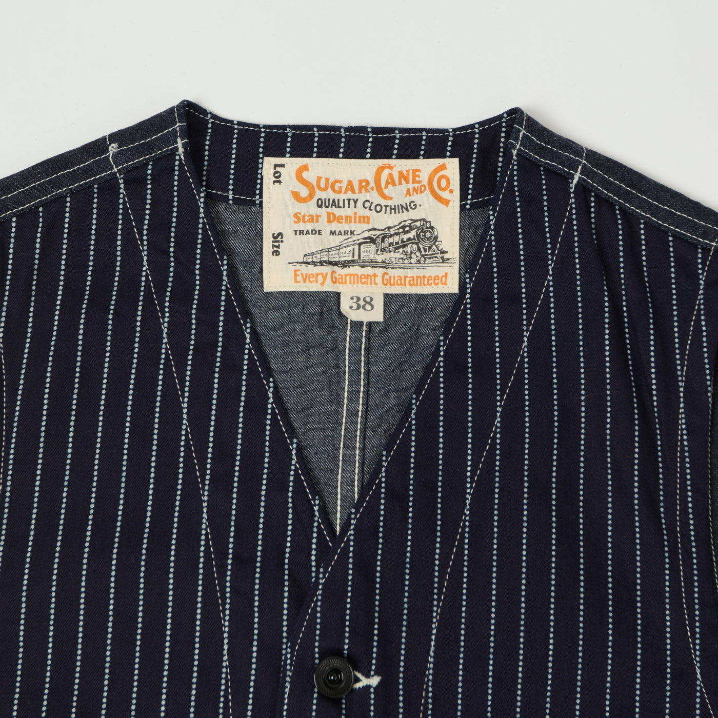 Sugar Cane Wabash Engineers Vest - Indigo