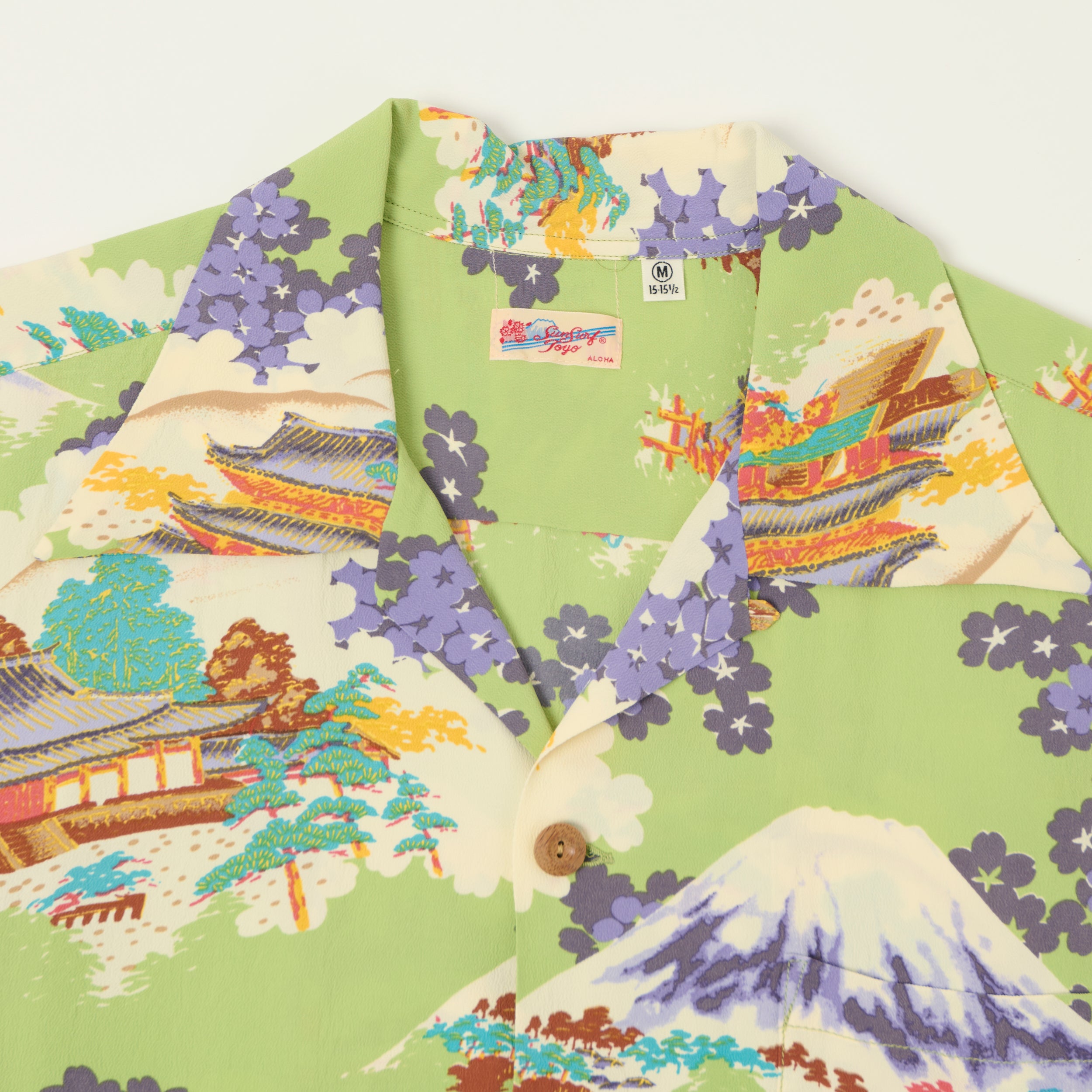 Sun Surf 'Arashiyama' Short Sleeve Hawaiian Shirt - Green