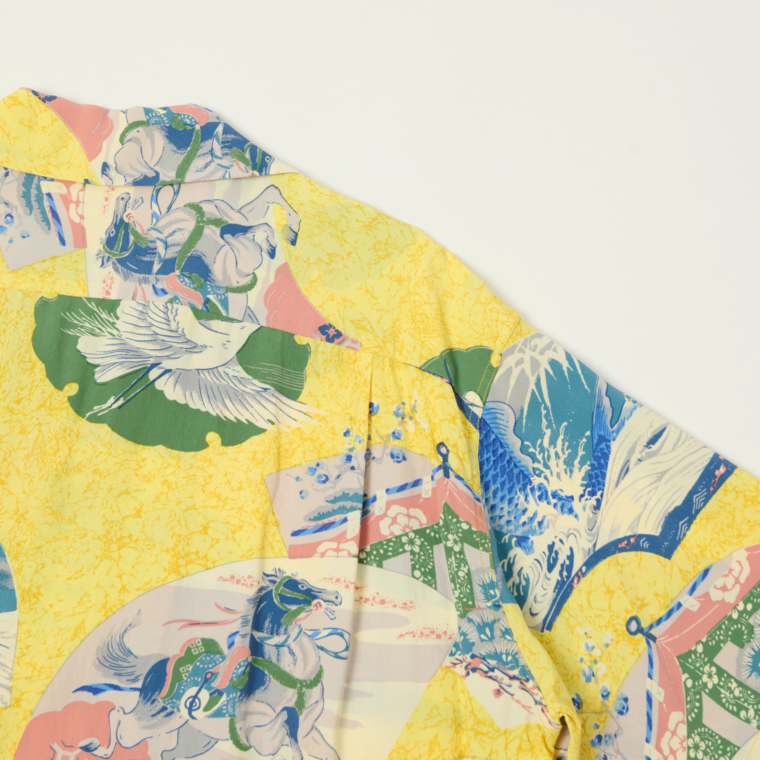 Sun Surf 'Koi' Short Sleeve Hawaiian Shirt - Yellow