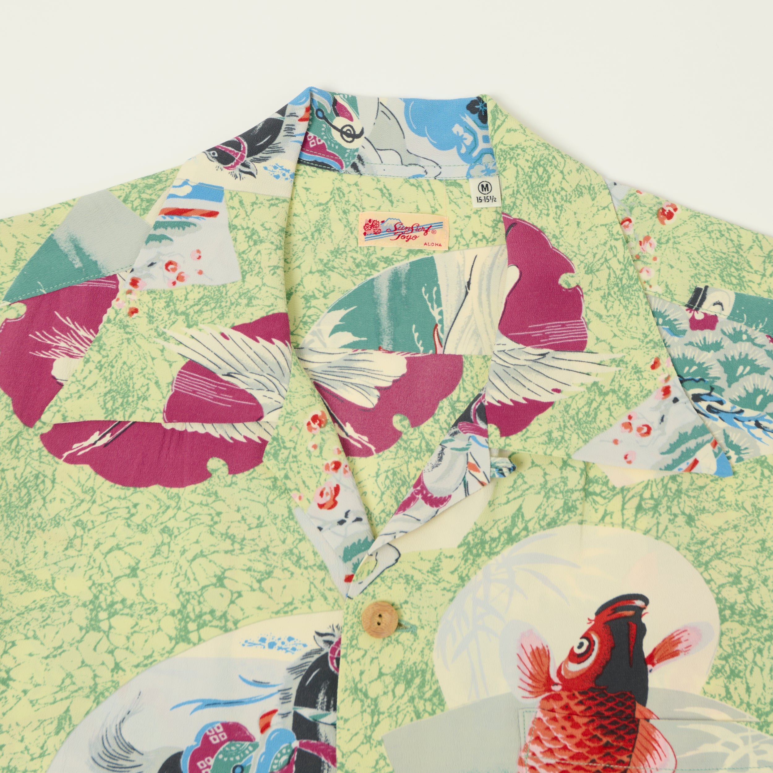 Sun Surf 'Koi' Short Sleeve Hawaiian Shirt - Green
