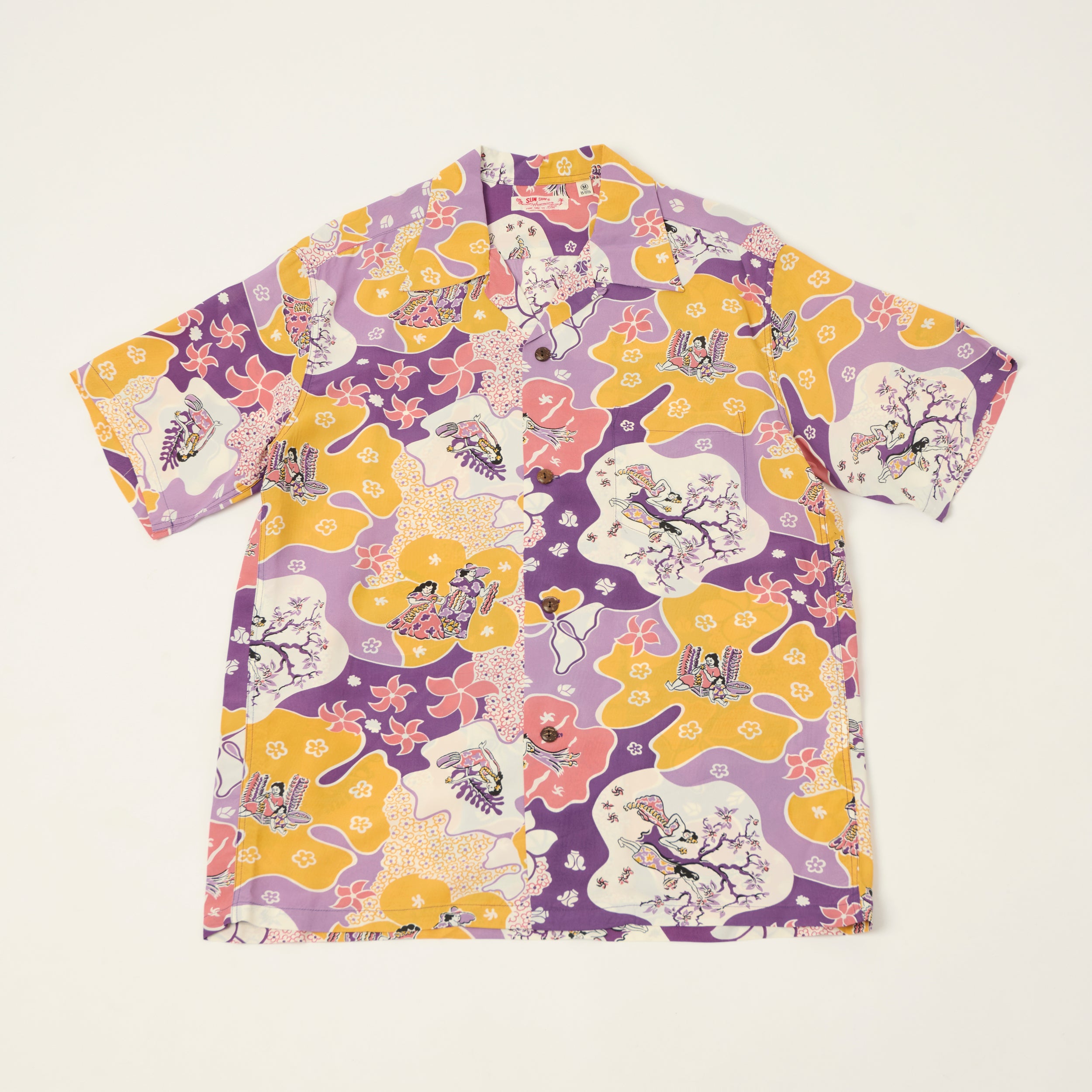 Sun Surf 'Paradise Hula' Short Sleeve Hawaiian Shirt - Purple