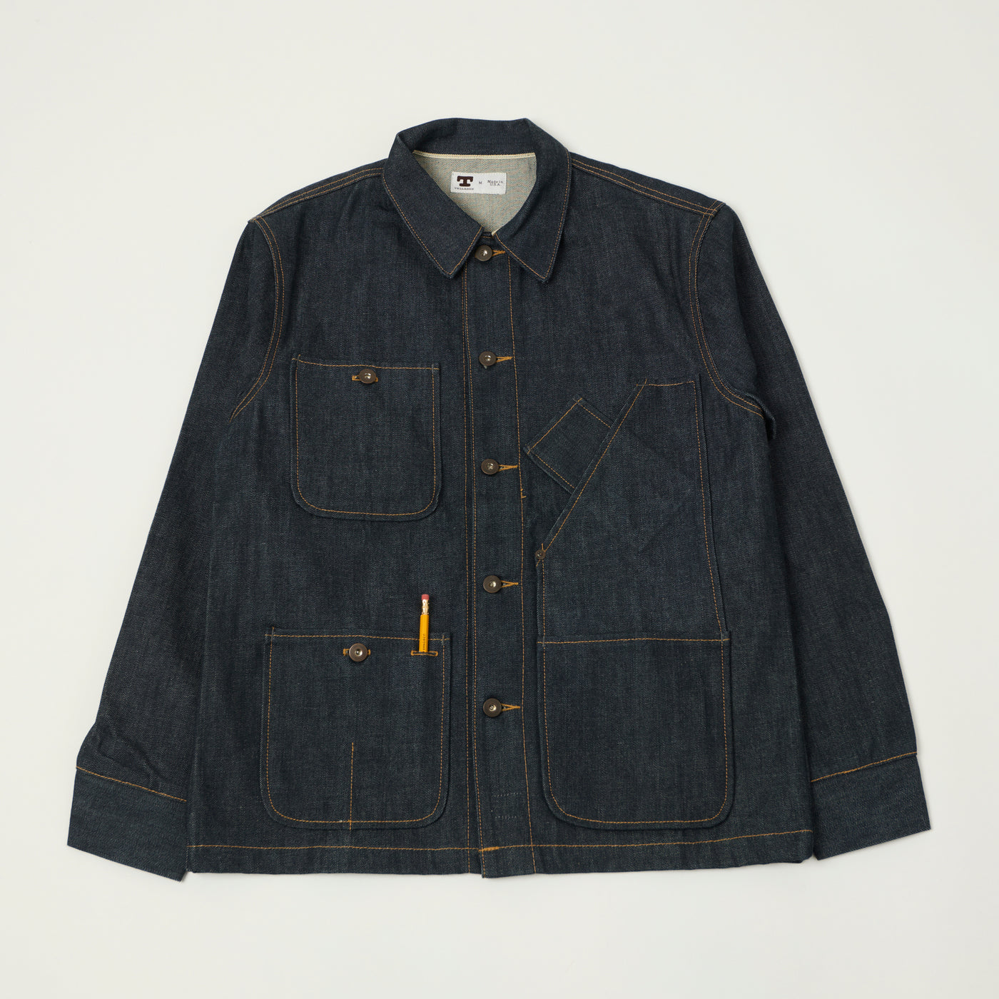 Tellason 12.5oz Kaihara Mills Denim Chore Jacket - Raw
