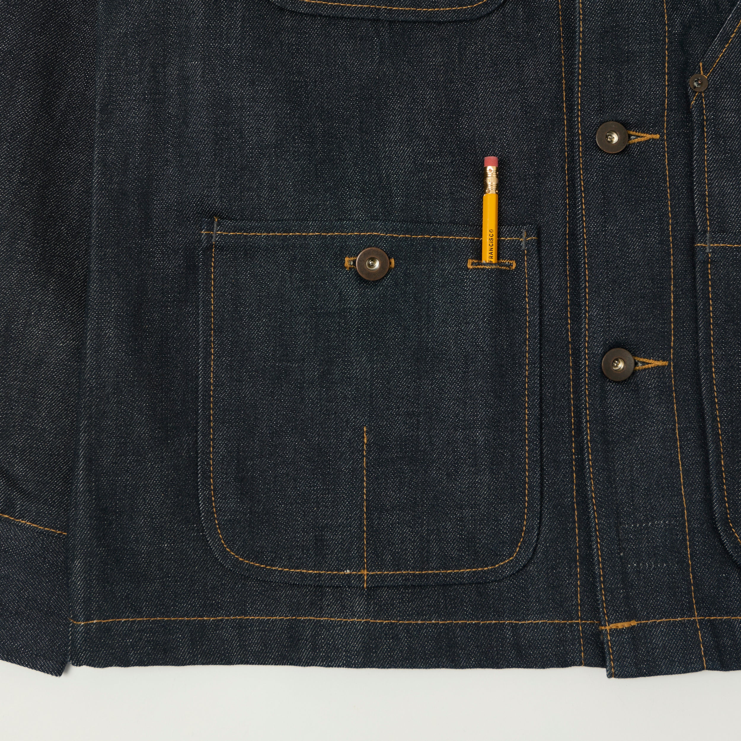 Tellason 12.5oz Kaihara Mills Denim Chore Jacket - Raw