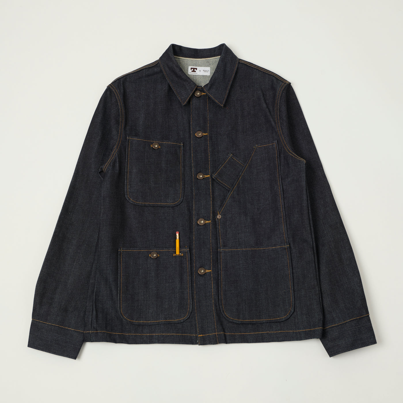 Tellason 14.75oz Kaihara Mills Denim Chore Jacket - Raw
