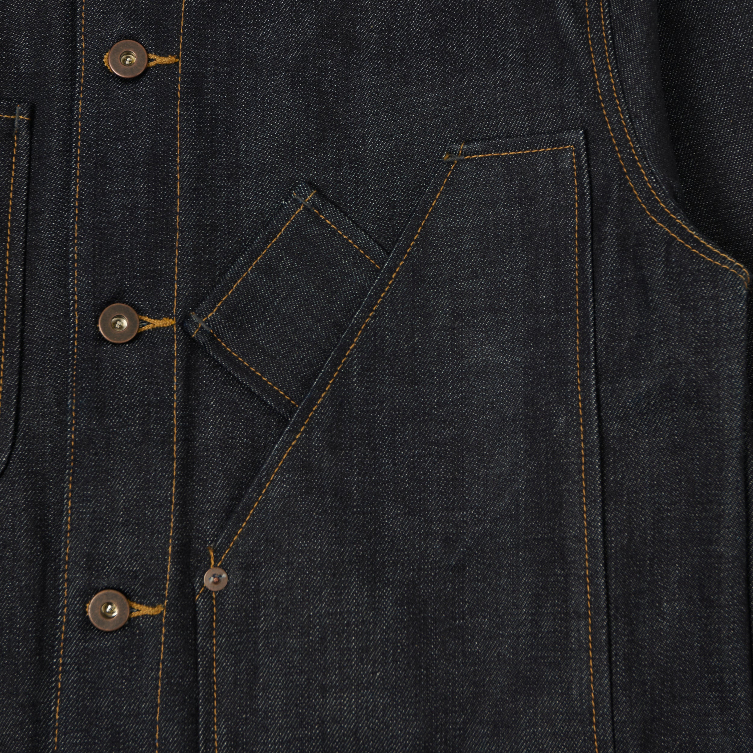 Tellason 14.75oz Kaihara Mills Denim Chore Jacket - Raw