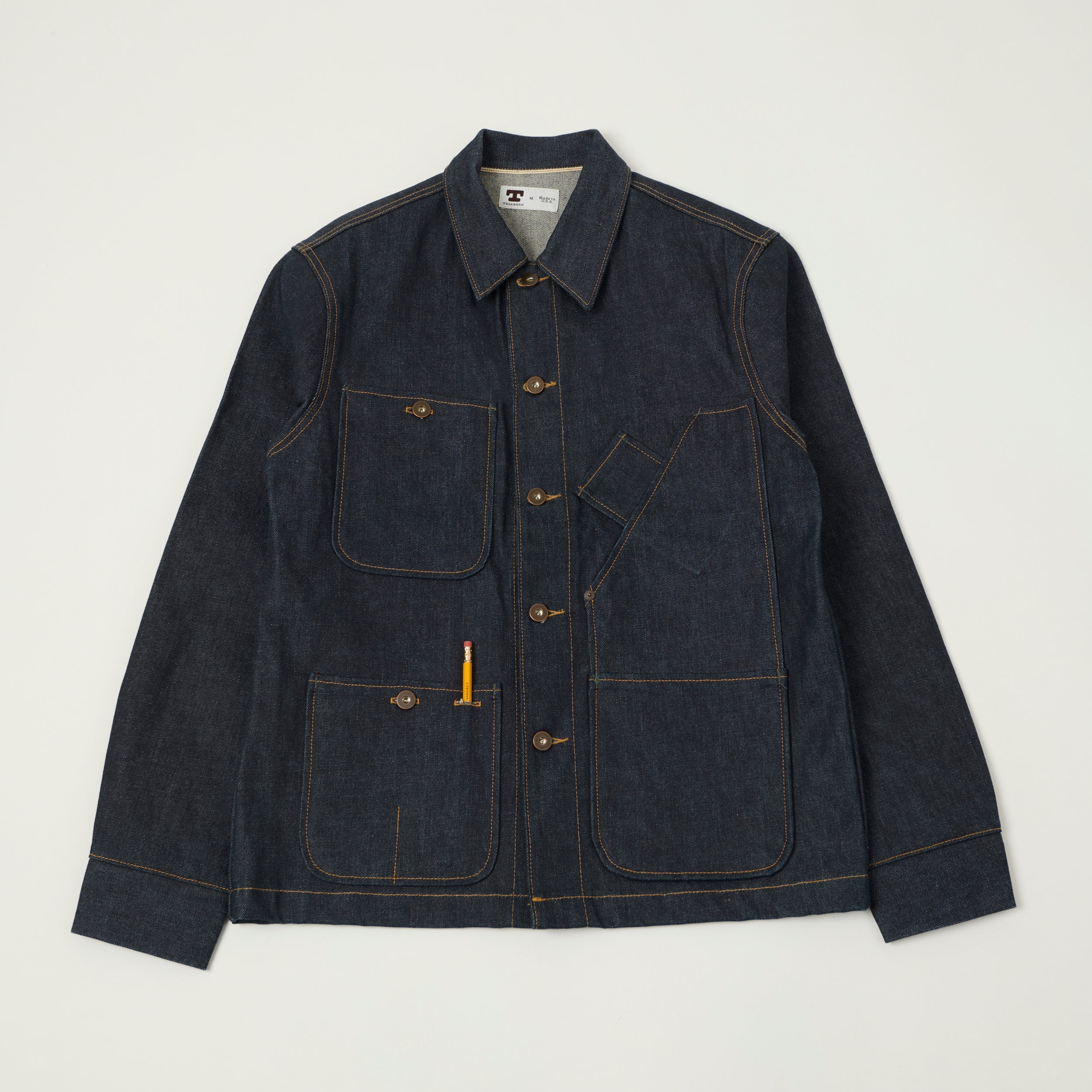 Tellason 16.5oz Kaihara Mills Denim Chore Jacket - Raw