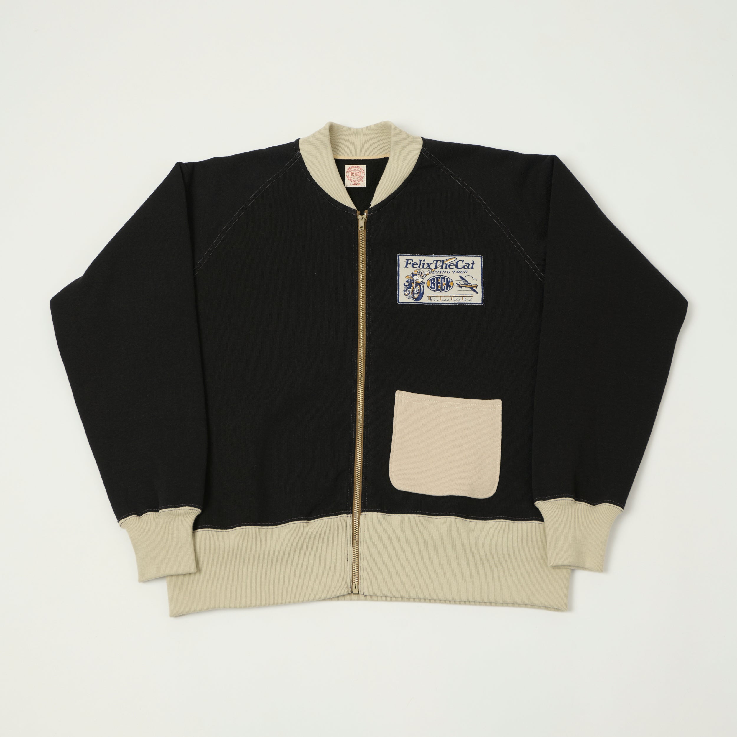 TOYS McCOY 'Felix The Cat/Beck' C-2 Zip Through Sweat - Black/Ivory
