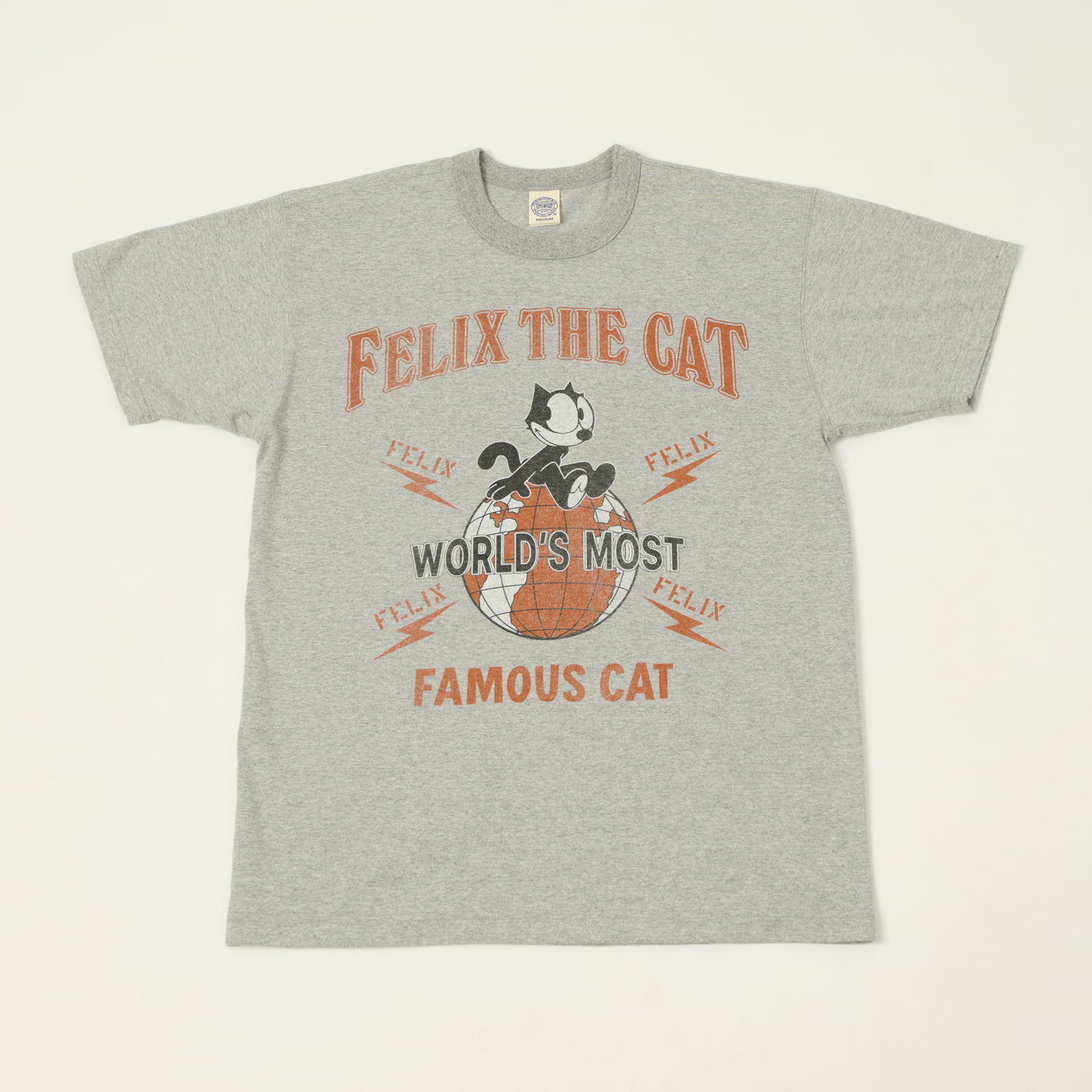 TOYS McCOY Felix The Cat 'World Famous' T-Shirt - Grey Melange