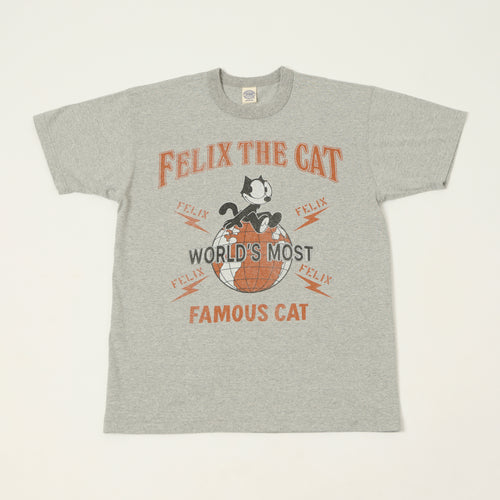 TOYS McCOY Felix The Cat 'World Famous' T-Shirt - Grey Melange