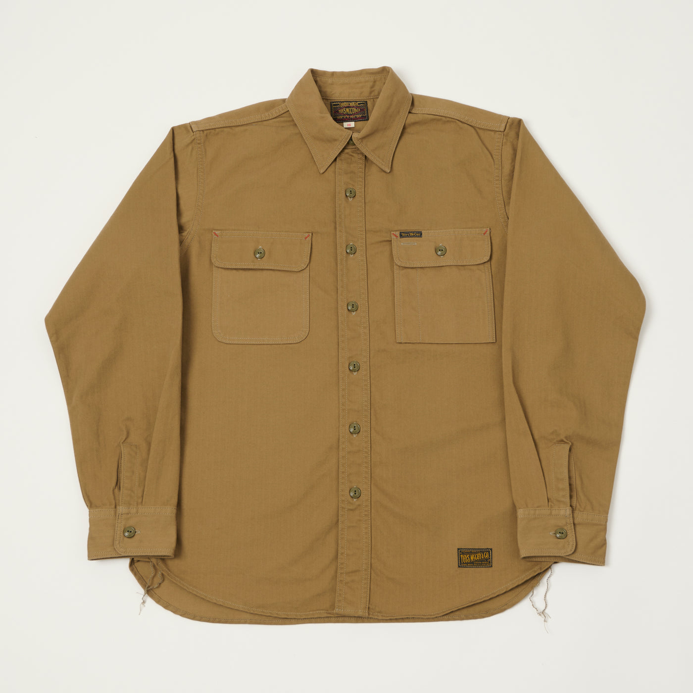 TOYS McCOY Herringbone Twill Dockers Work Shirt - Khaki