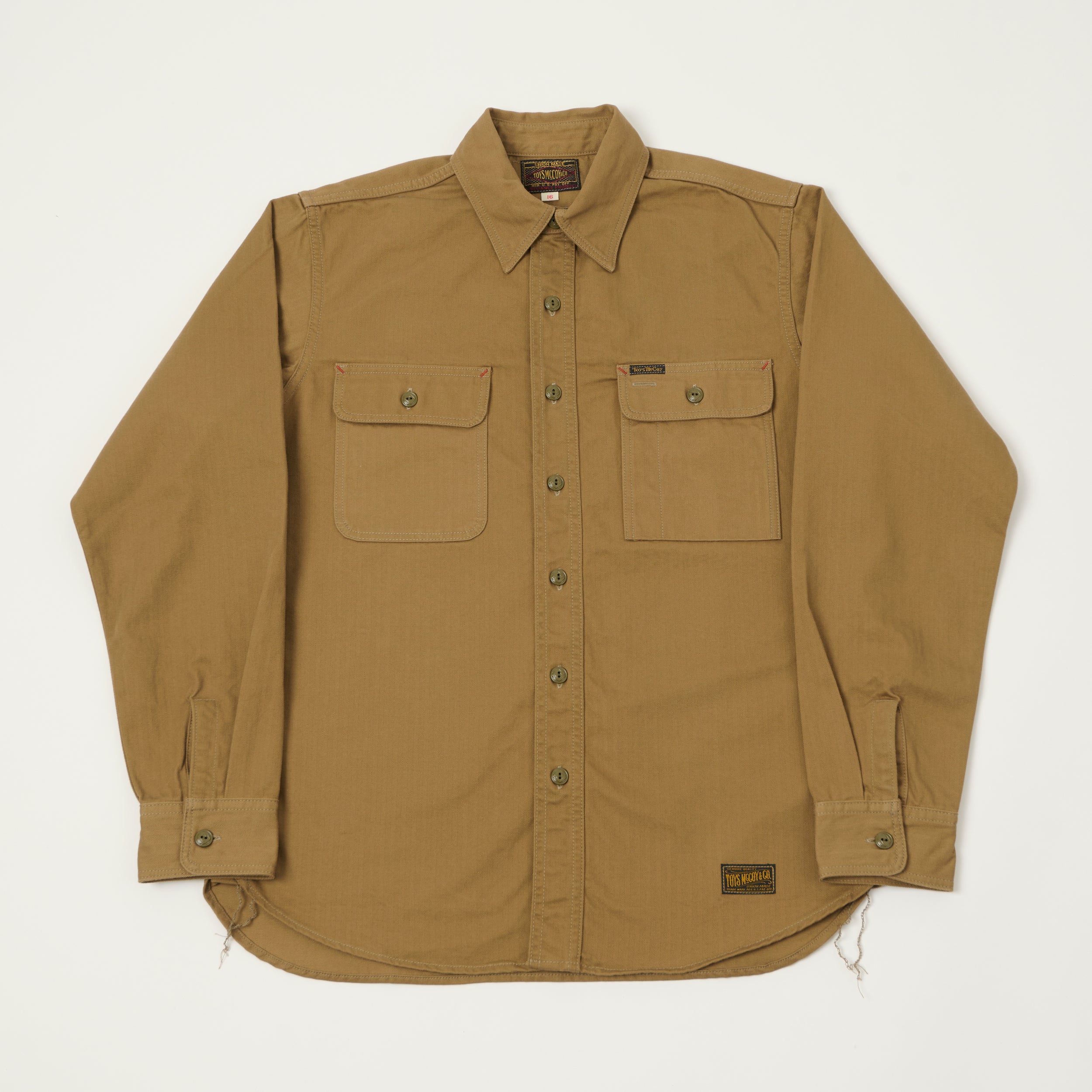TOYS McCOY Herringbone Twill Dockers Work Shirt - Khaki