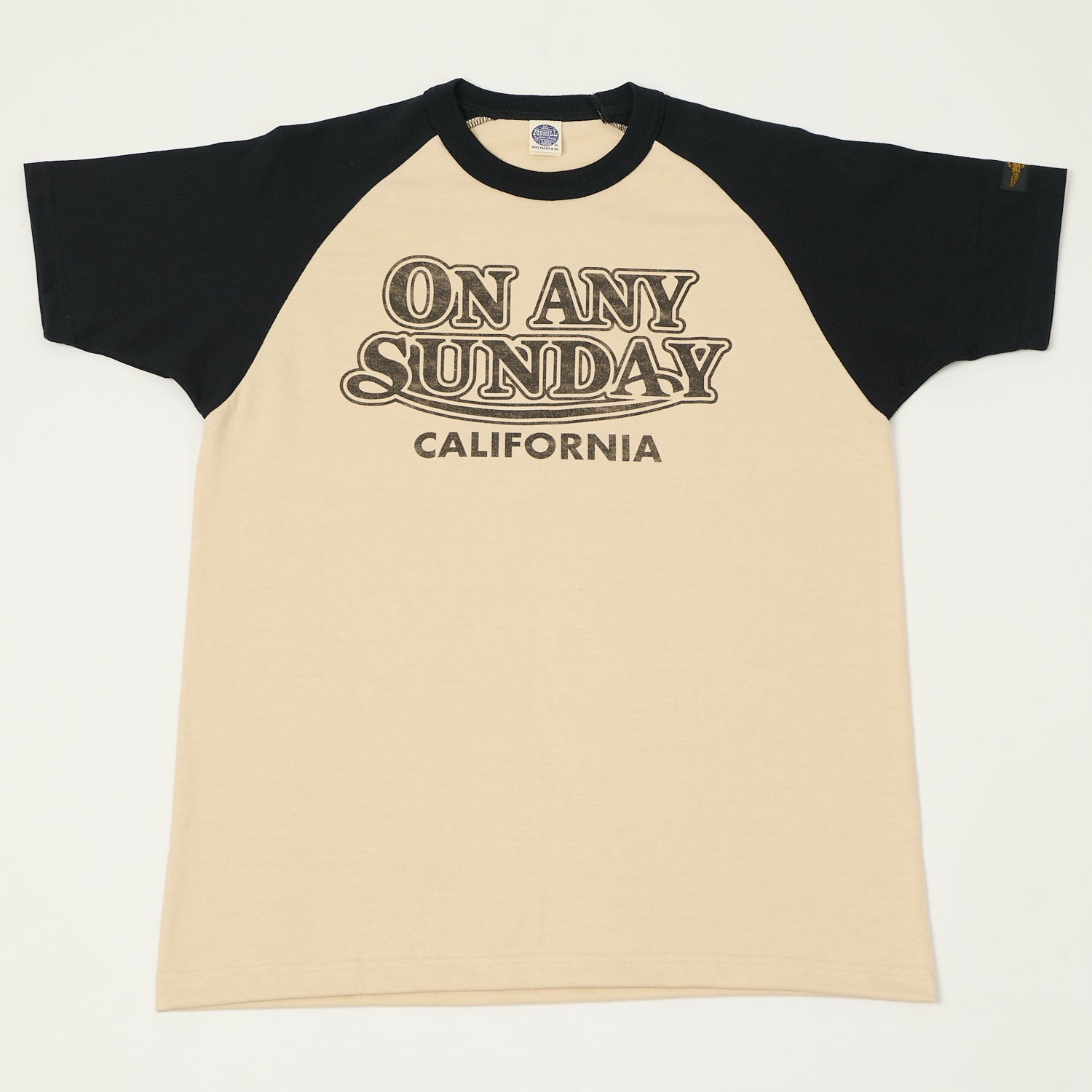TOYS McCOY 'On Any Sunday' Raglan Sleeve T-Shirt - Beige/Black