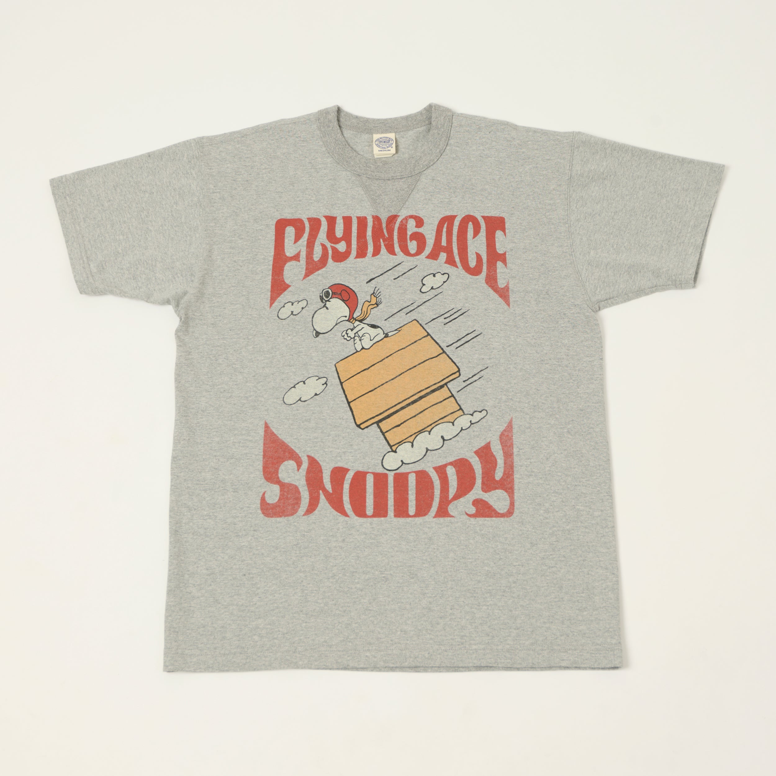 TOYS McCOY Peanuts 'Flying Ace Snoopy' T-Shirt - Grey Melange