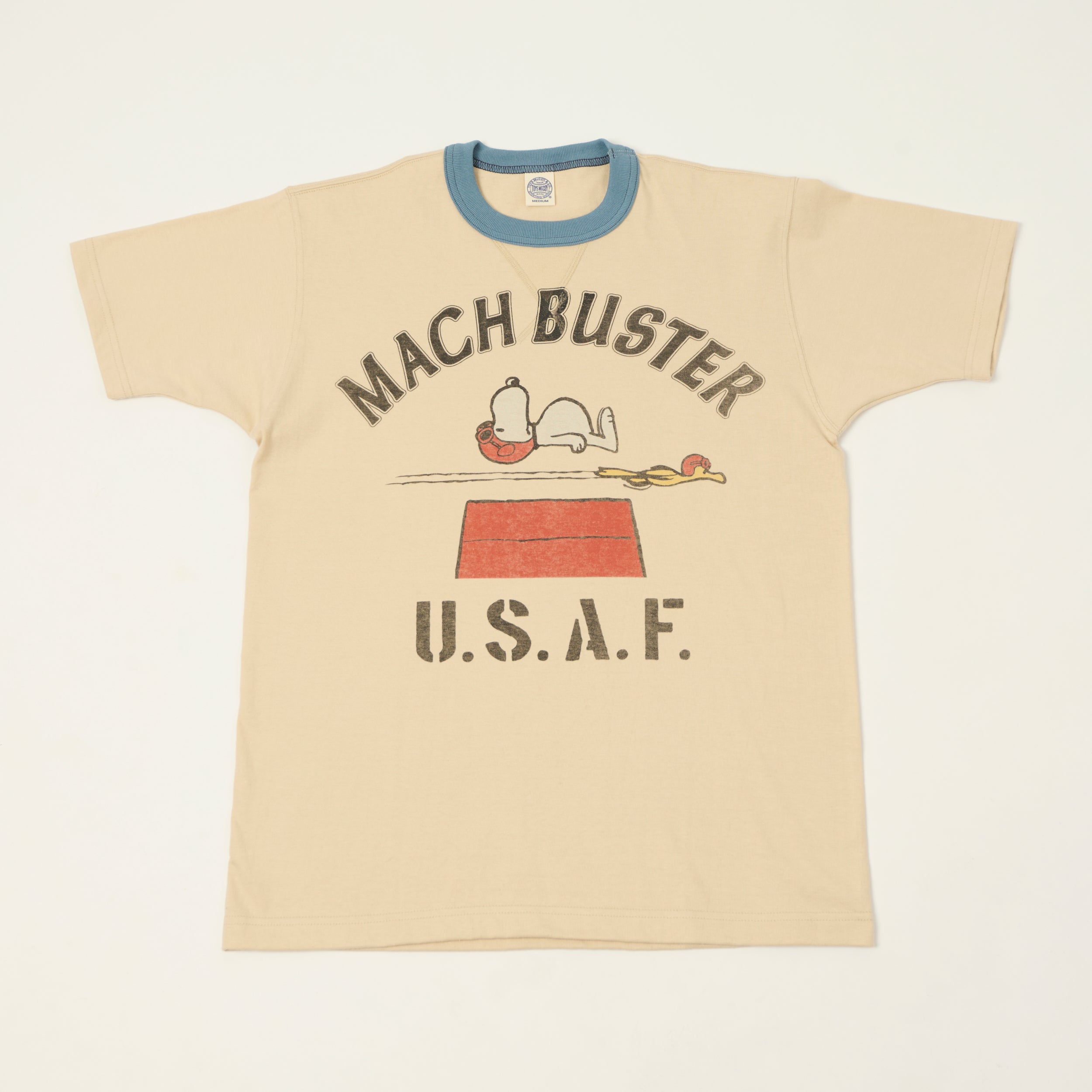 TOYS McCOY Peanuts 'Mach Buster' T-Shirt - Beige