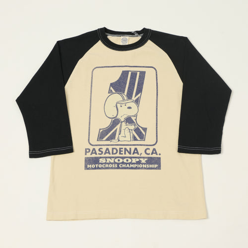 TOYS McCOY 'Snoopy Motocross' Raglan Sleeve Baseball T-Shirt - Ivory