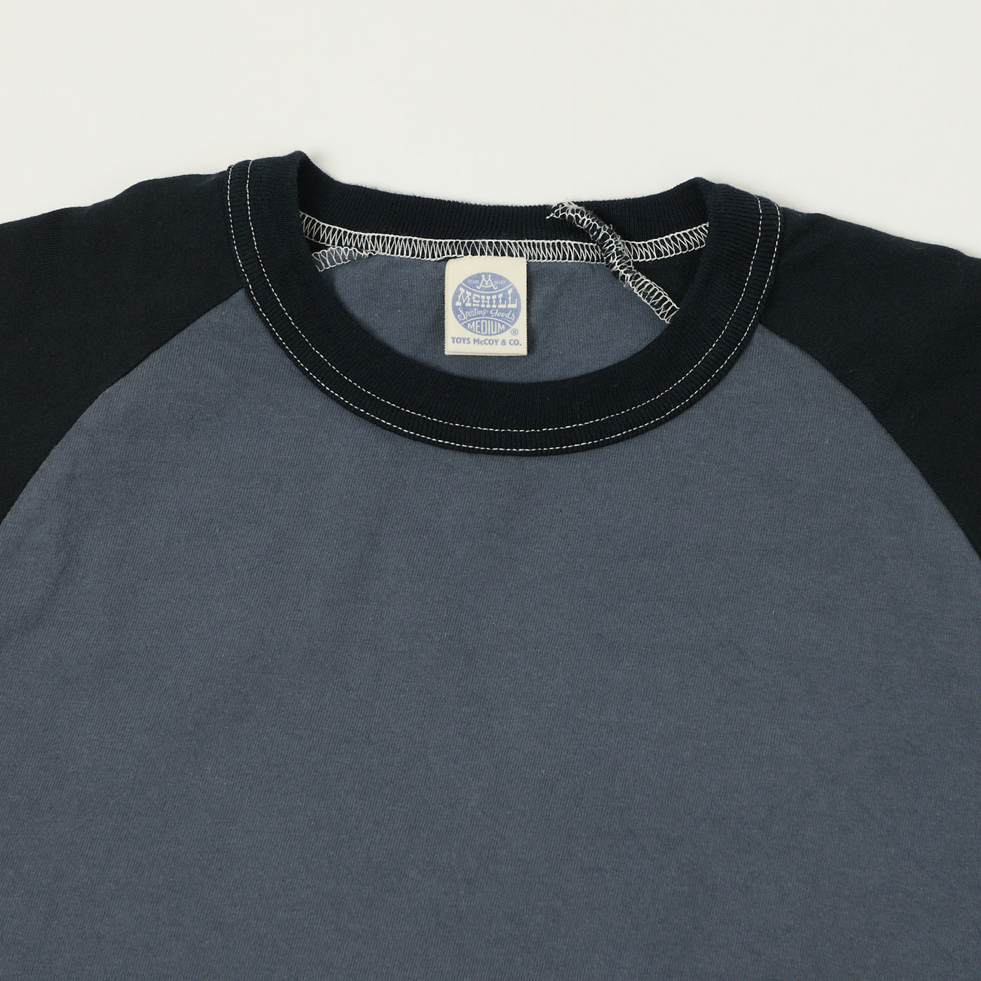 TOYS McCOY Raglan Sleeve Baseball T-Shirt - Blue/Black