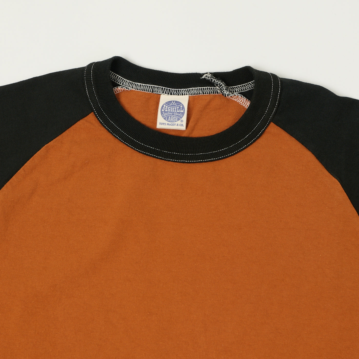 TOYS McCOY Raglan Sleeve Baseball T-Shirt - Orange/Black