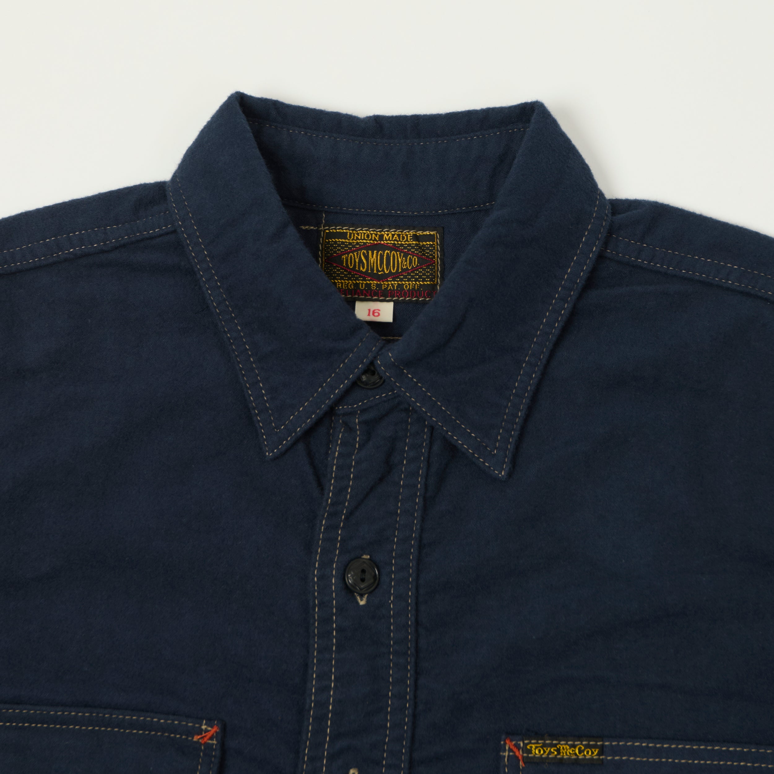 TOYS McCOY 'Sidewinder' Brushed Flannel Work Shirt - Navy
