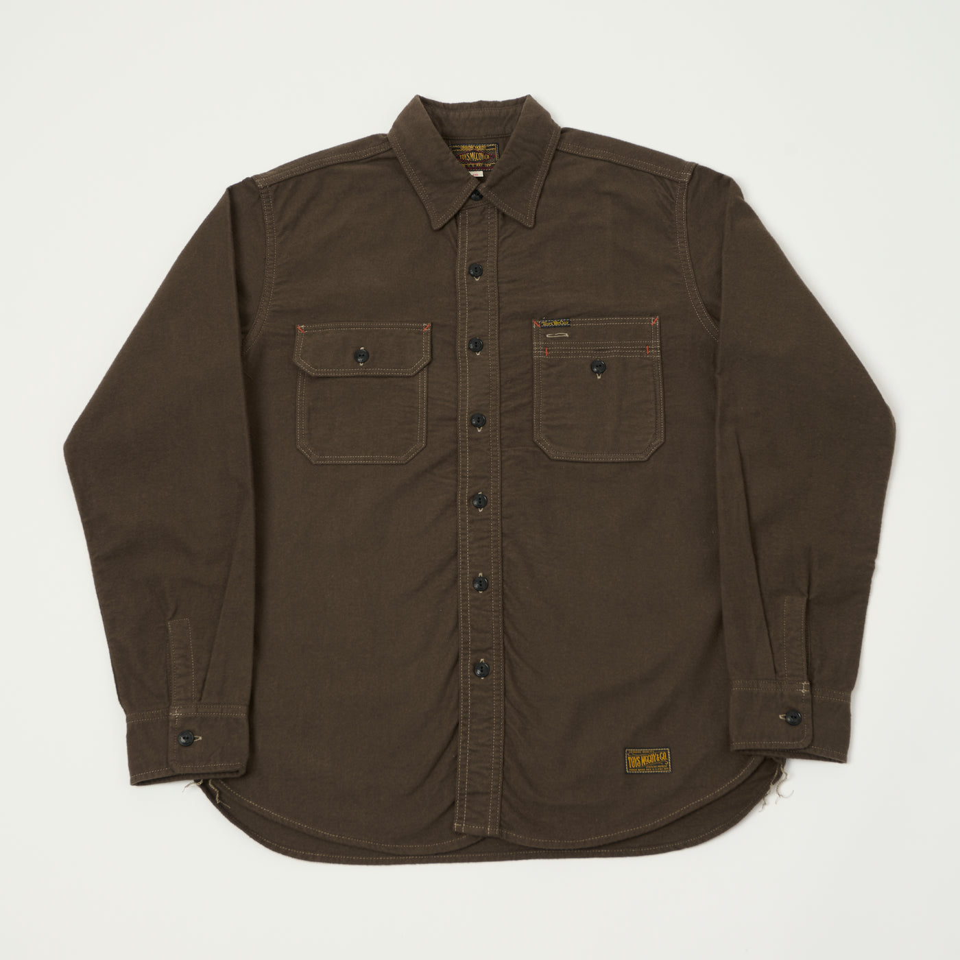 TOYS McCOY 'Sidewinder' Brushed Flannel Work Shirt - Brown