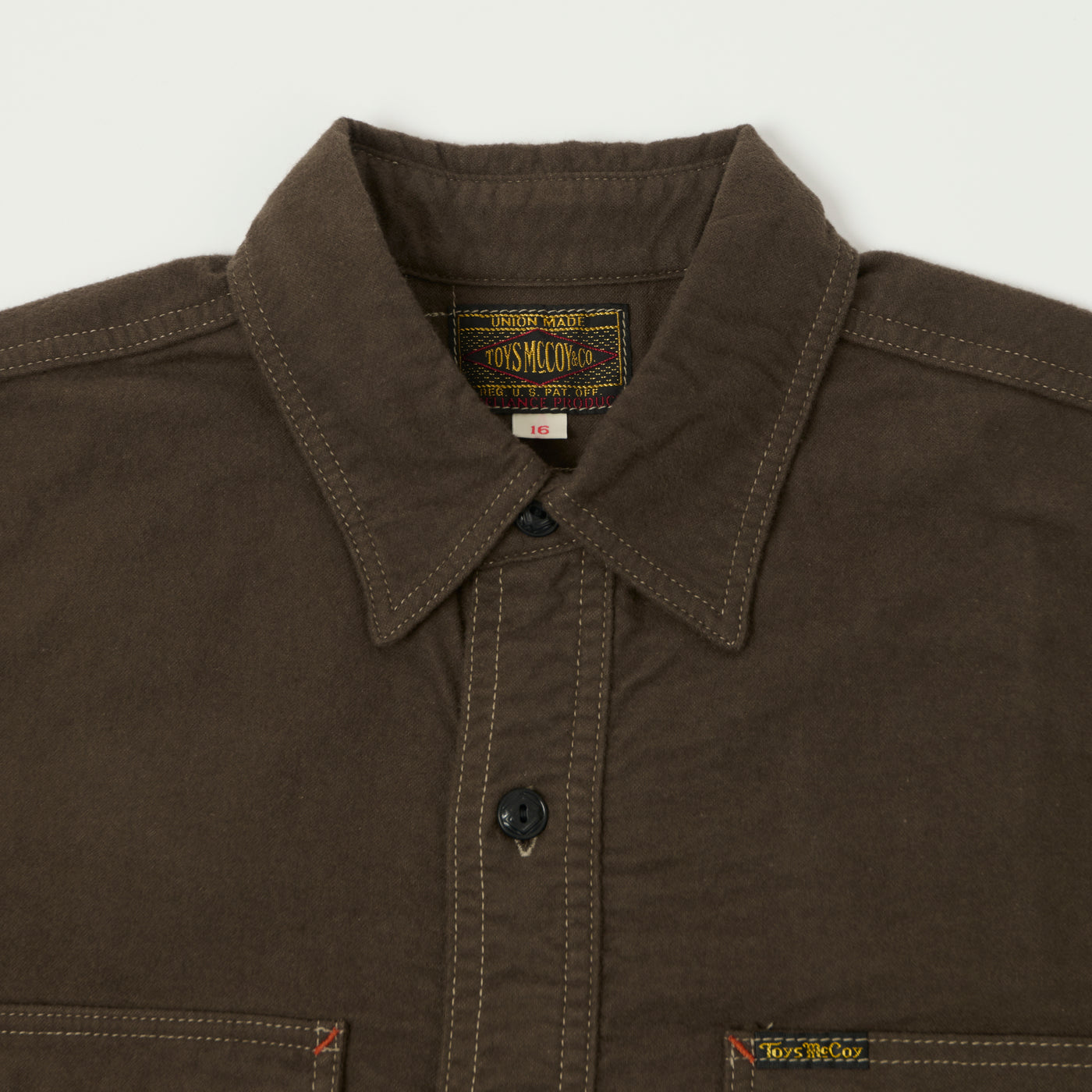 TOYS McCOY 'Sidewinder' Brushed Flannel Work Shirt - Brown