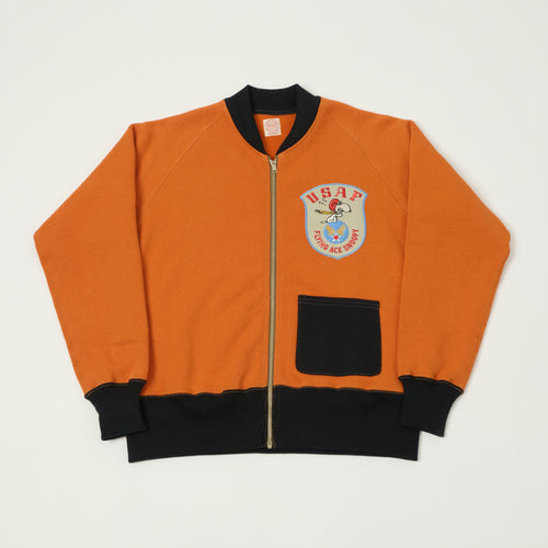 TOYS McCOY 'Snoopy Flying Ace' C-2 Zip Through Sweat - Orange/Black