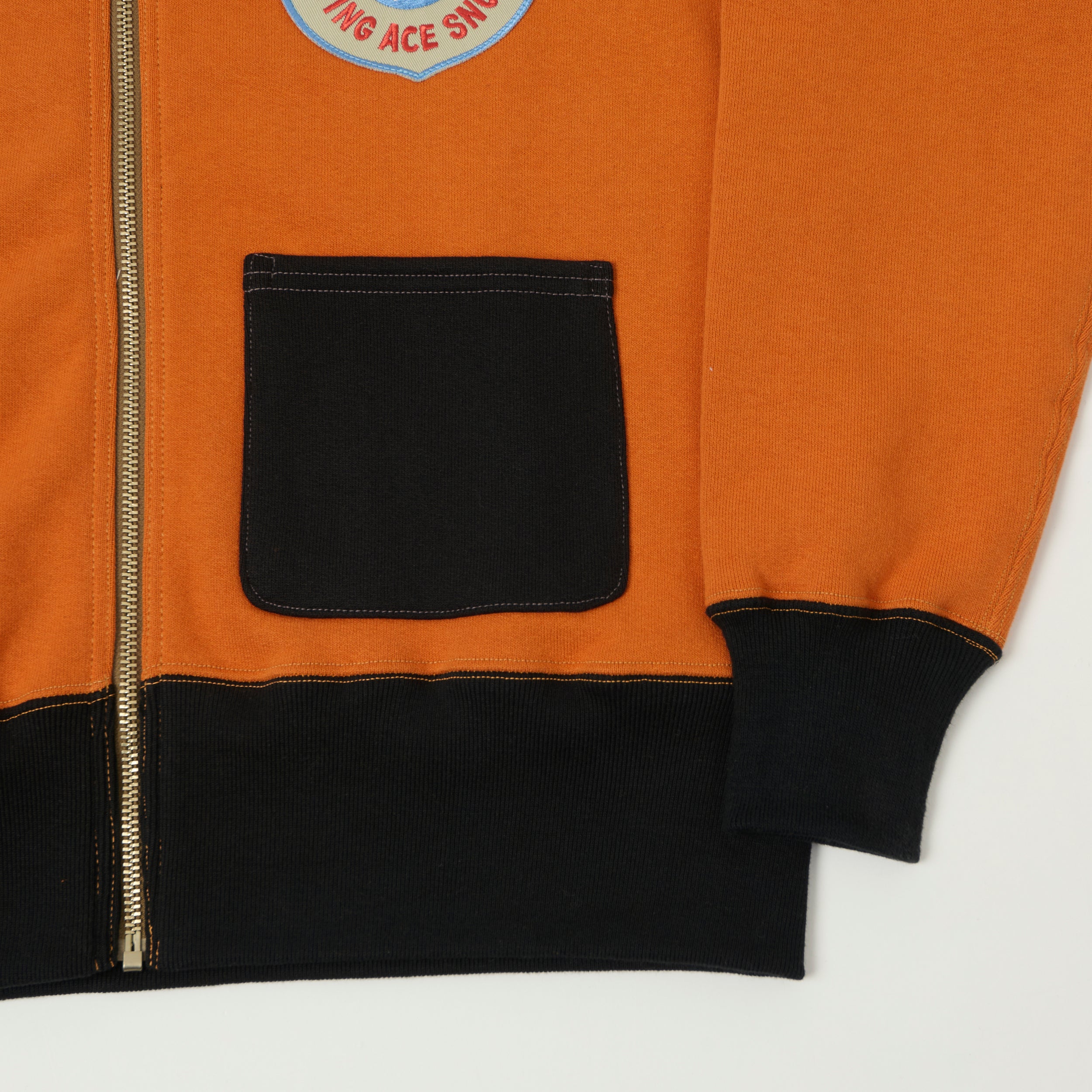 TOYS McCOY 'Snoopy Flying Ace' C-2 Zip Through Sweat - Orange/Black