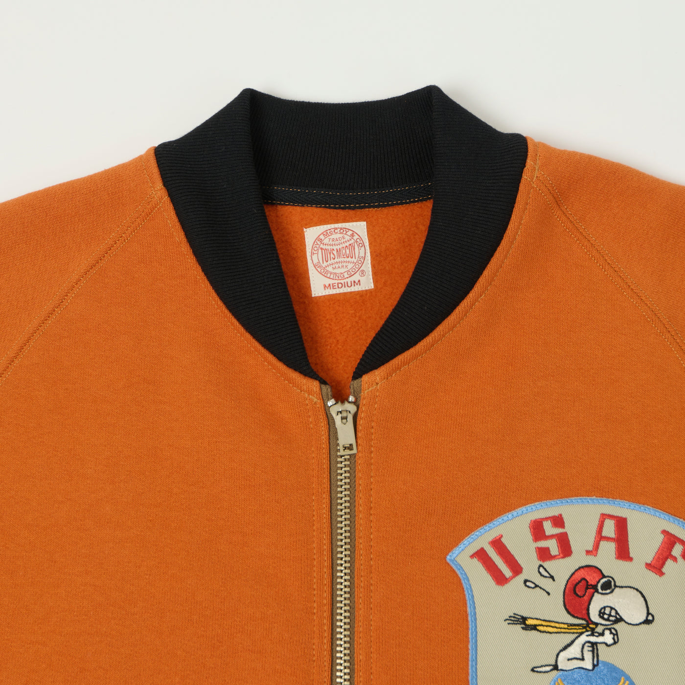 TOYS McCOY 'Snoopy Flying Ace' C-2 Zip Through Sweat - Orange/Black