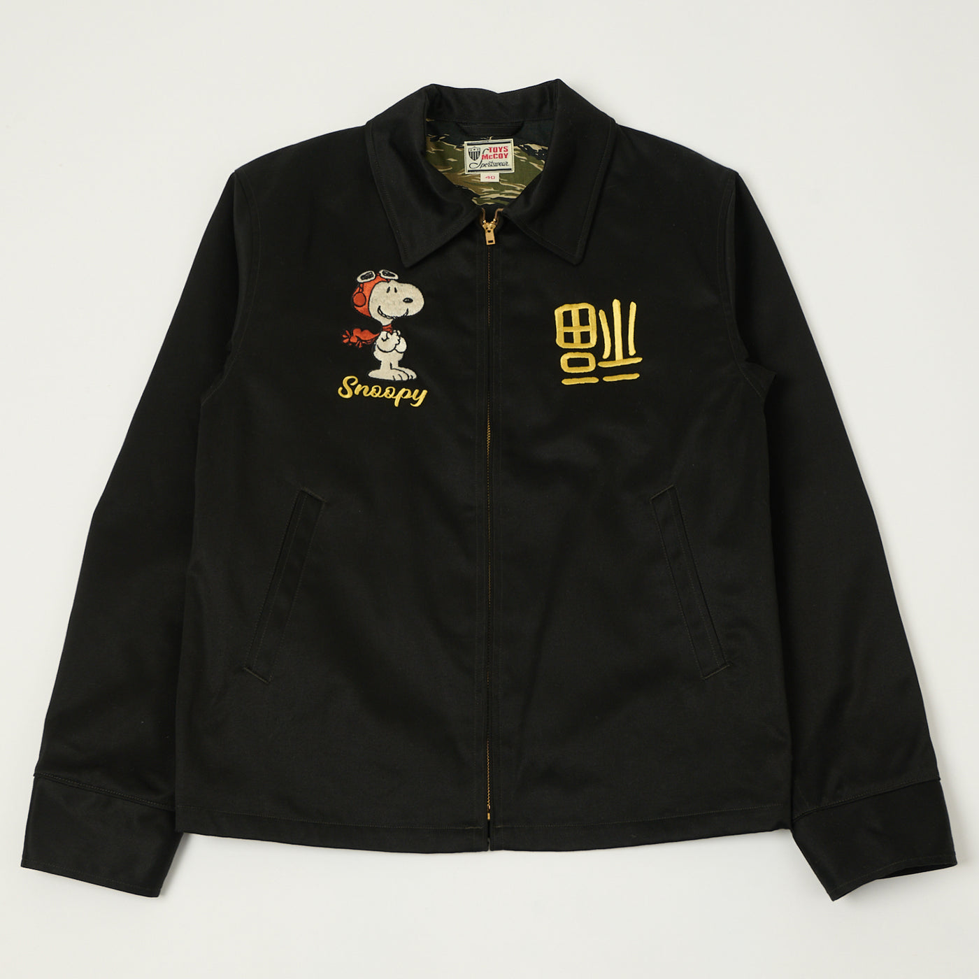 TOYS McCOY Snoopy Embroidered Tour Jacket - Black