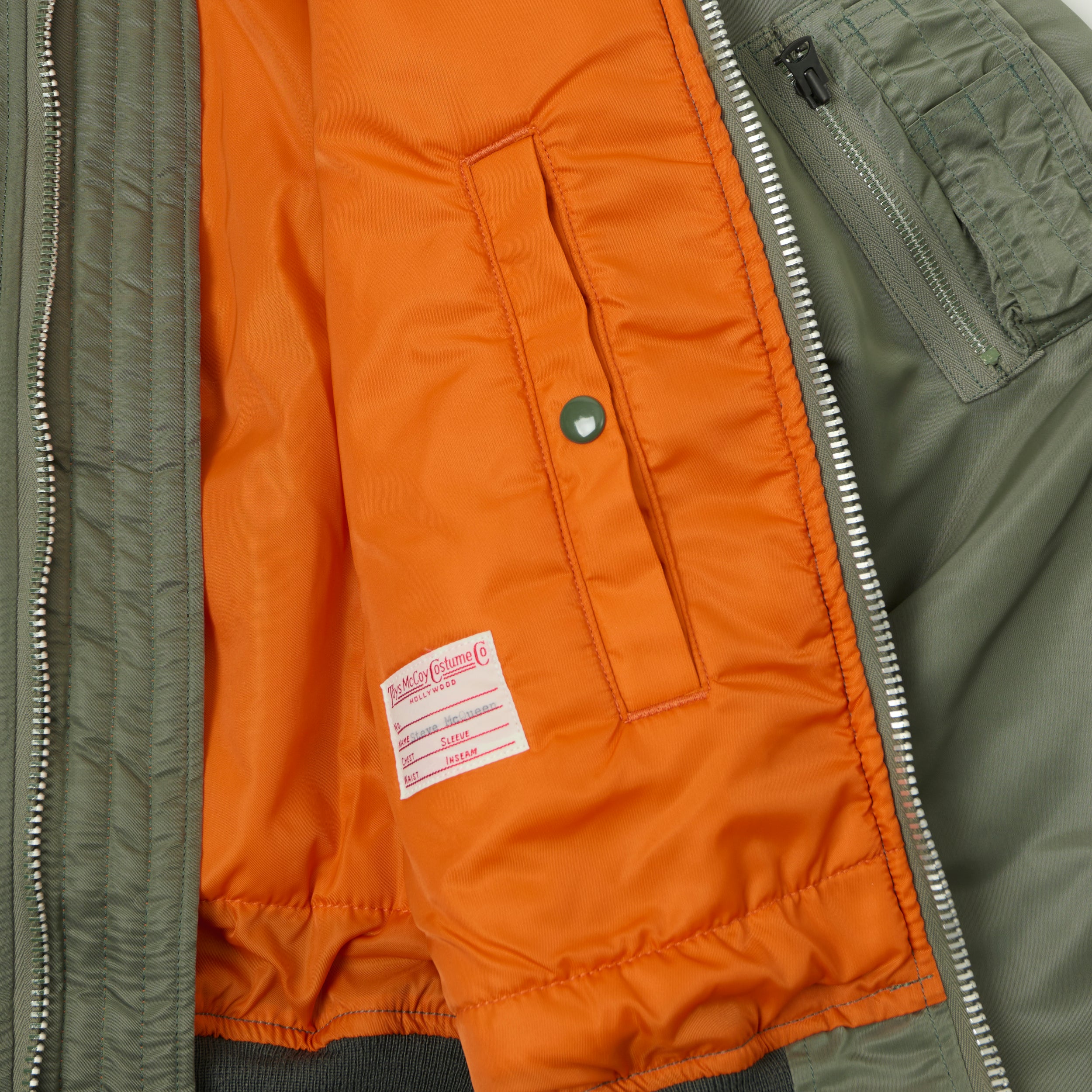 TOYS McCOY Steve Mcqueen Reversible MA-1 Flight Jacket - Sage Green