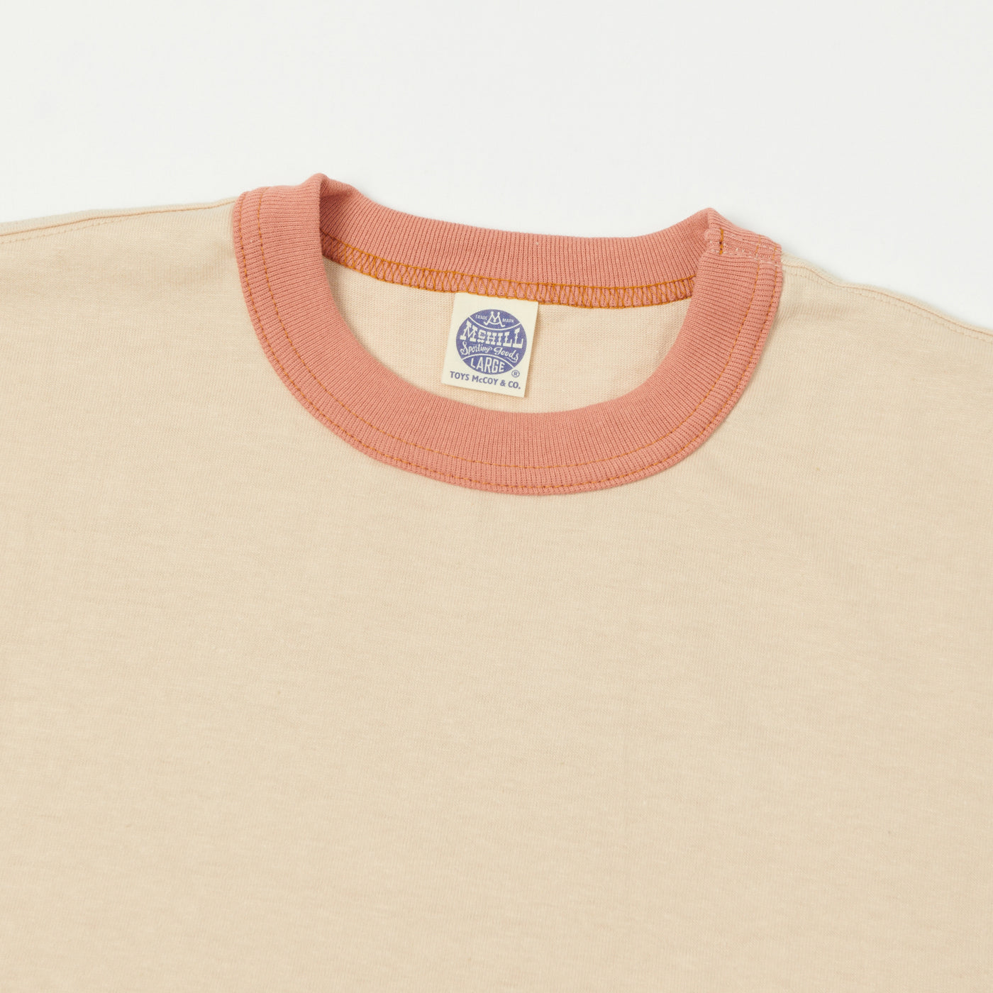 TOYS McCOY Ringer Pocket T-Shirt - Beige/Carrot