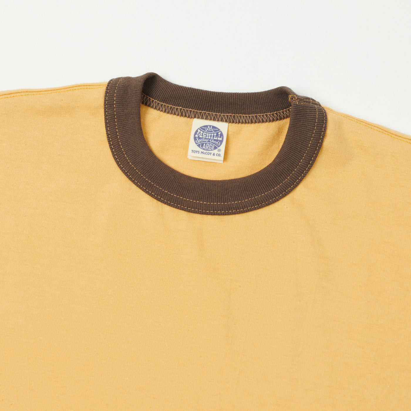 TOYS McCOY Ringer Pocket T-Shirt - Yellow/Charcoal