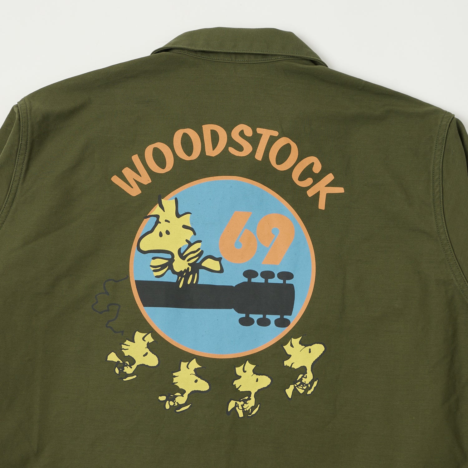 TOYS McCOY Snoopy 'Woodstock 69' OG-107 Cotton Sateen Shirt - Olive