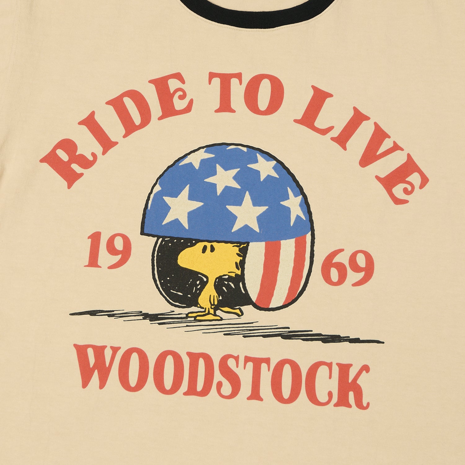 TOYS McCOY Woodstock 'Ride To Live 1969' Johnny Ringer T-Shirt - Beige