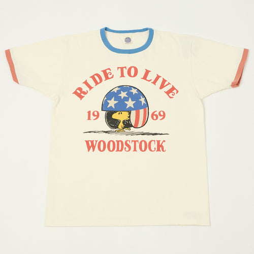 TOYS McCOY Woodstock 'Ride To Live 1969' Johnny Ringer T-Shirt - Off White