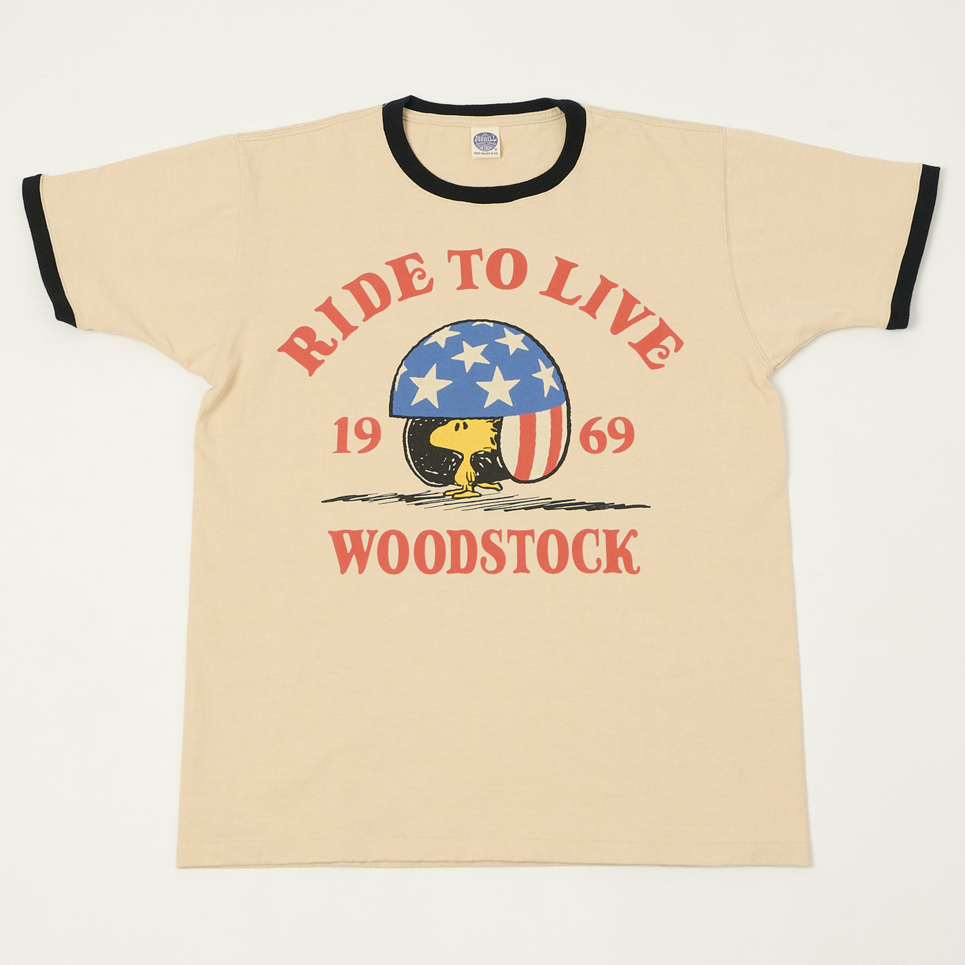 TOYS McCOY Woodstock 'Ride To Live 1969' Johnny Ringer T-Shirt - Beige