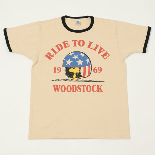 TOYS McCOY Woodstock 'Ride To Live 1969' Johnny Ringer T-Shirt - Beige