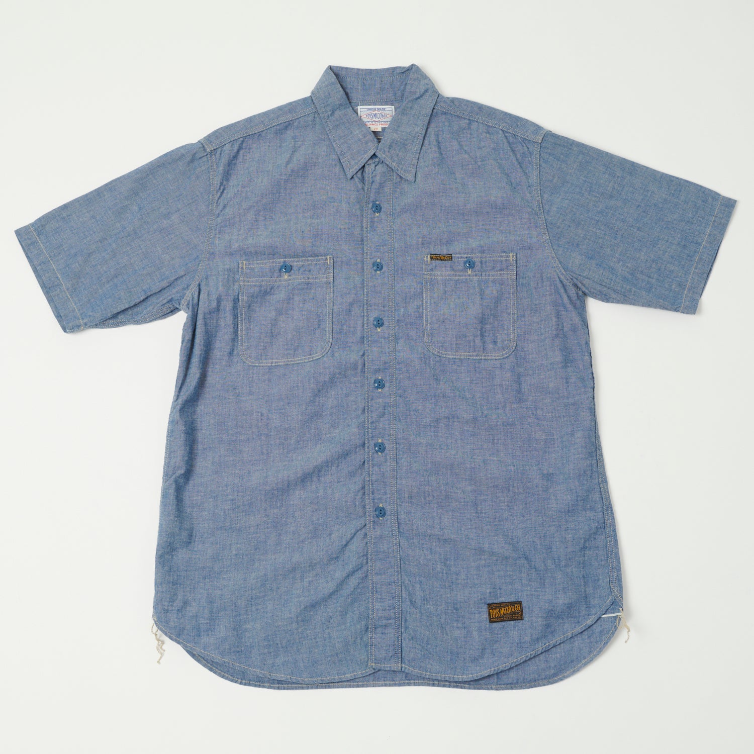 TOYS McCOY Short Sleeve Chambray Work Shirt - Blue