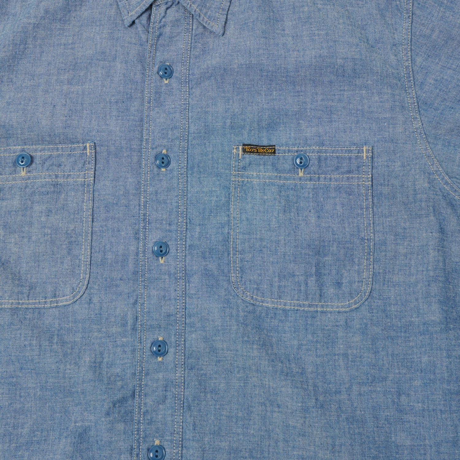 TOYS McCOY Short Sleeve Chambray Work Shirt - Blue