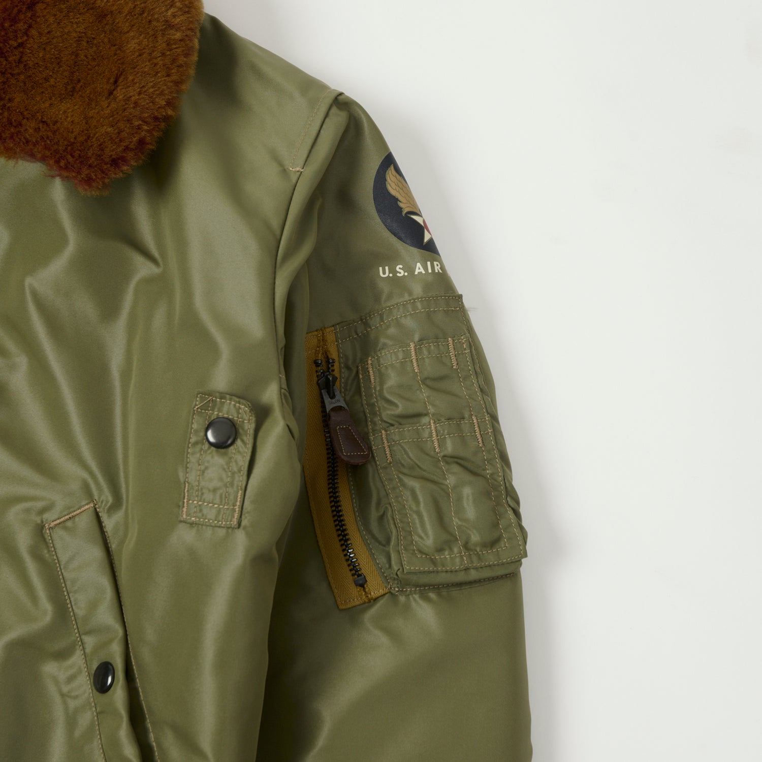 TOYS McCOY 'Type B-15C' Nylon Flight Jacket - Olive