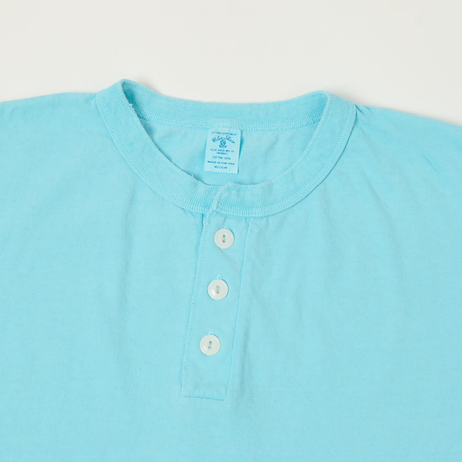 Velva Sheen Pigment Dyed Henley - Teal