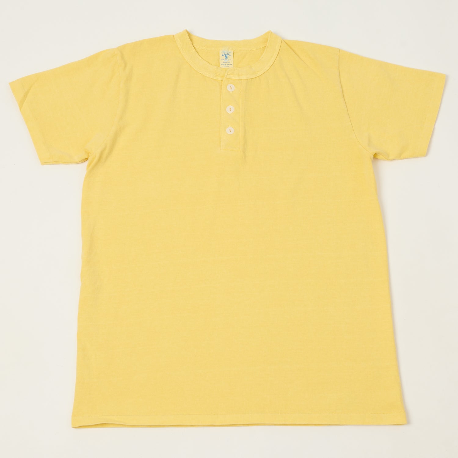 Velva Sheen Pigment Dyed Henley - Yellow