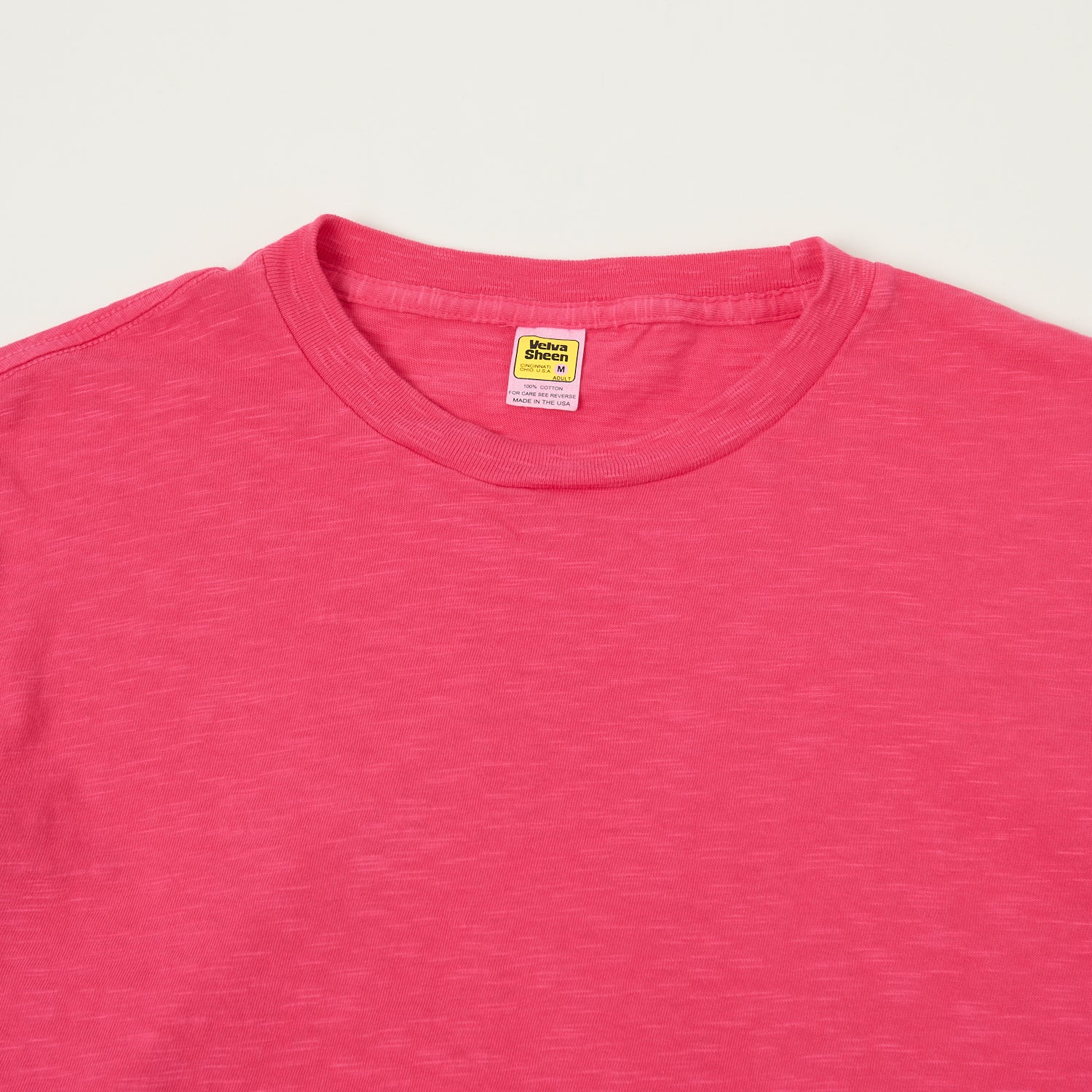 Velva Sheen Rolled Crew Neck T-Shirt - Pink