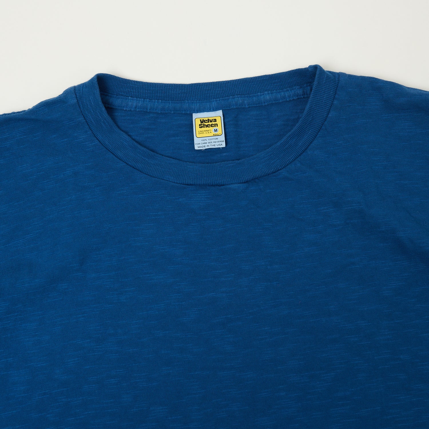 Velva Sheen Rolled Crew Neck T-Shirt - Blue